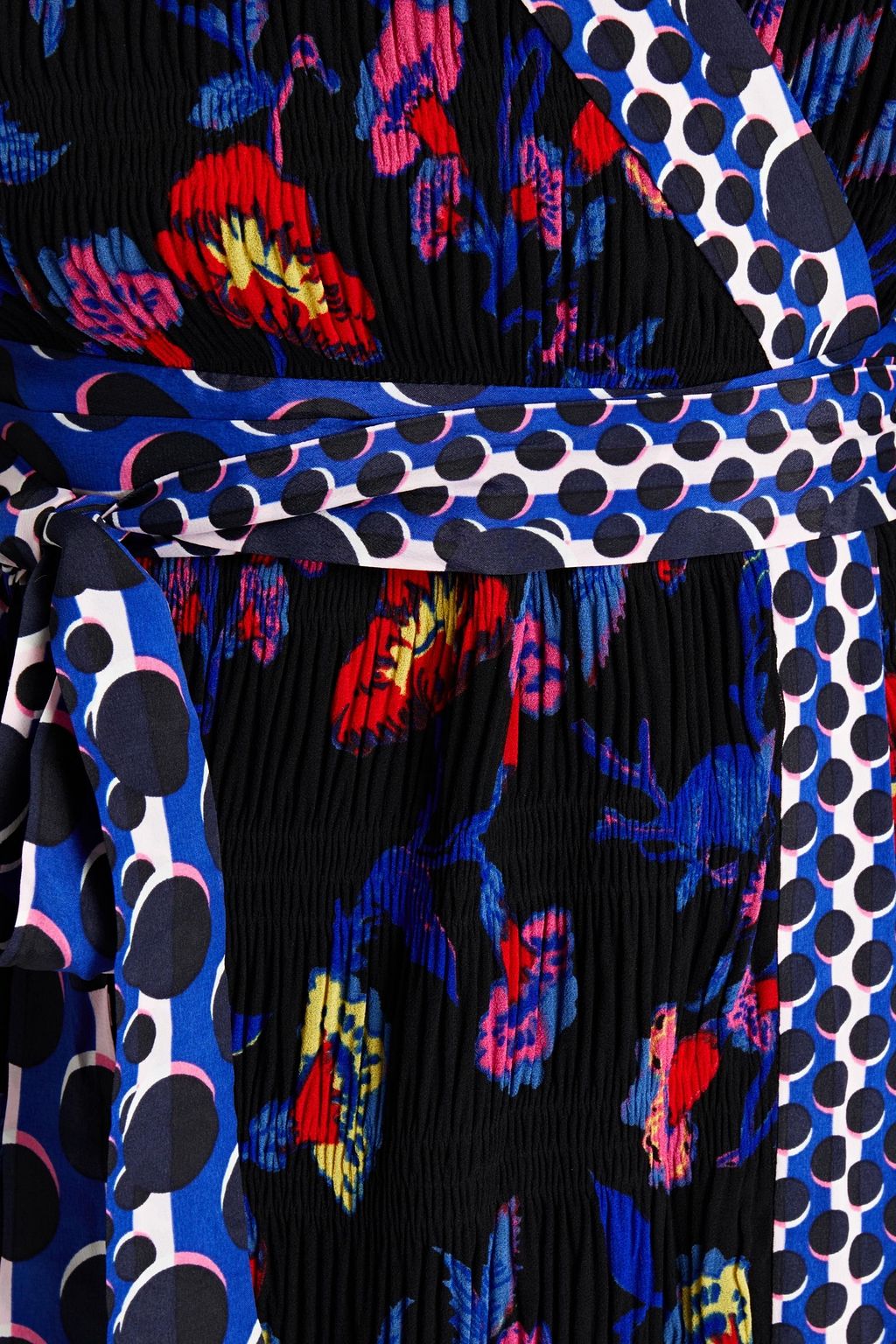 DIANE VON FURSTENBERG Sol floral-print plissé-crepe wrap dress