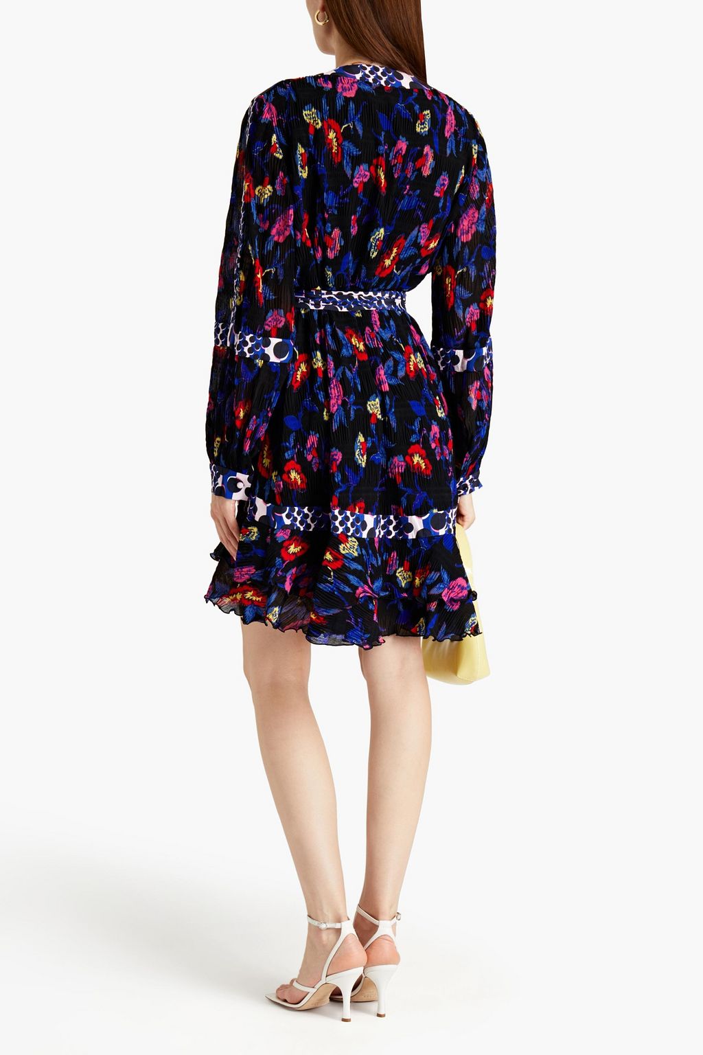 DIANE VON FURSTENBERG Sol floral-print plissé-crepe wrap dress