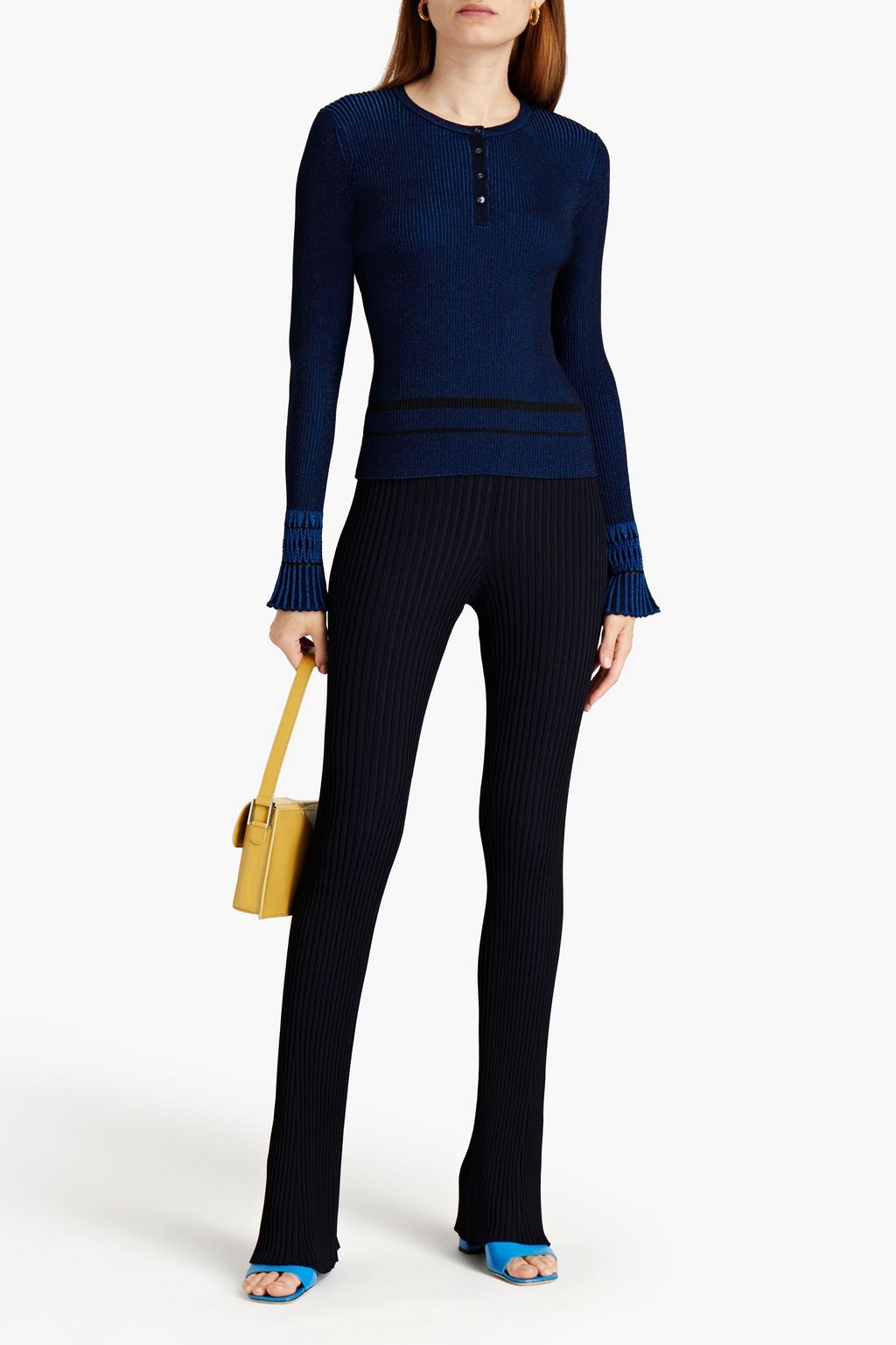 DIANE VON FURSTENBERG Jai metallic ribbed wool-blend sweater