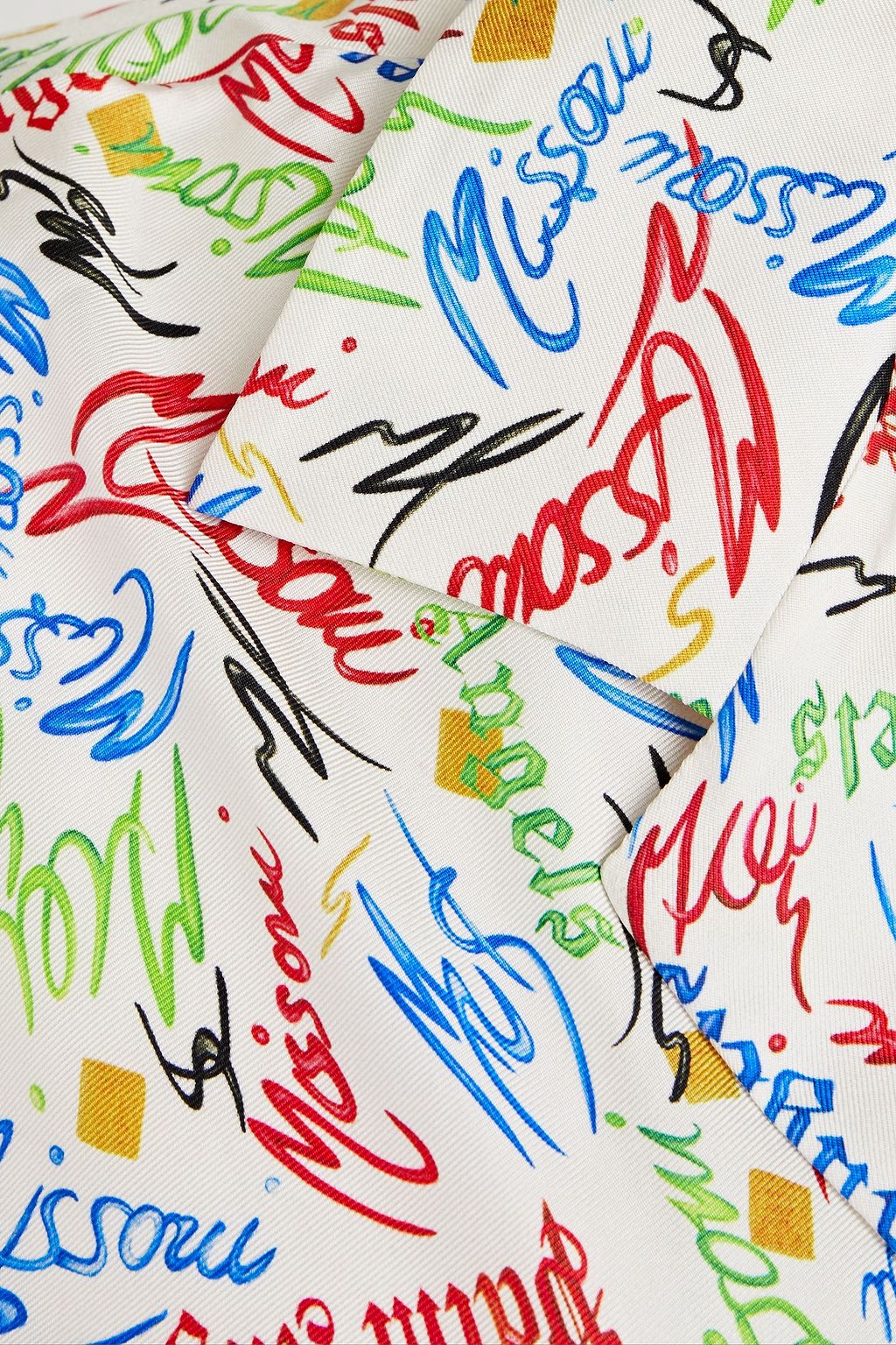 PALM ANGELS X MISSONI Logo-print silk-twill shirt