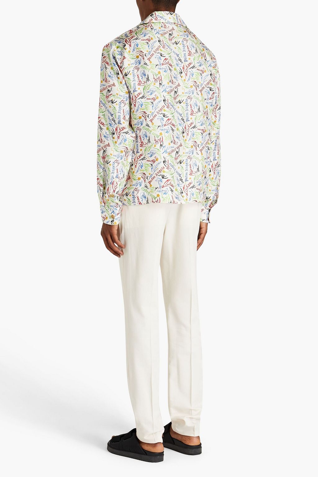 PALM ANGELS X MISSONI Logo-print silk-twill shirt