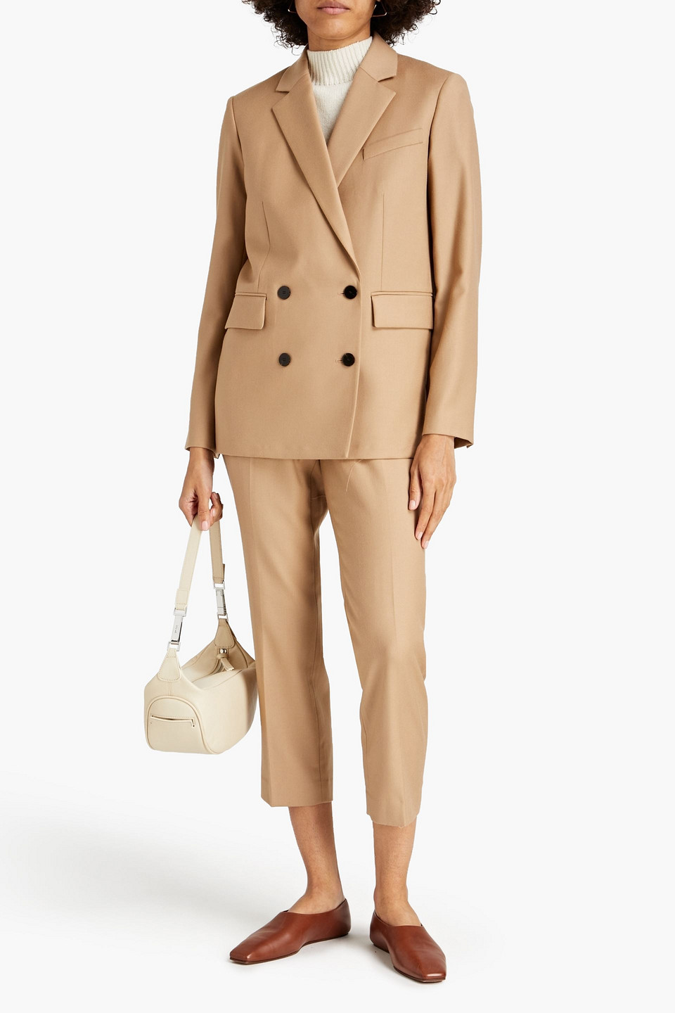 Theory Treeca Cropped Wool-blend Tapered Trousers