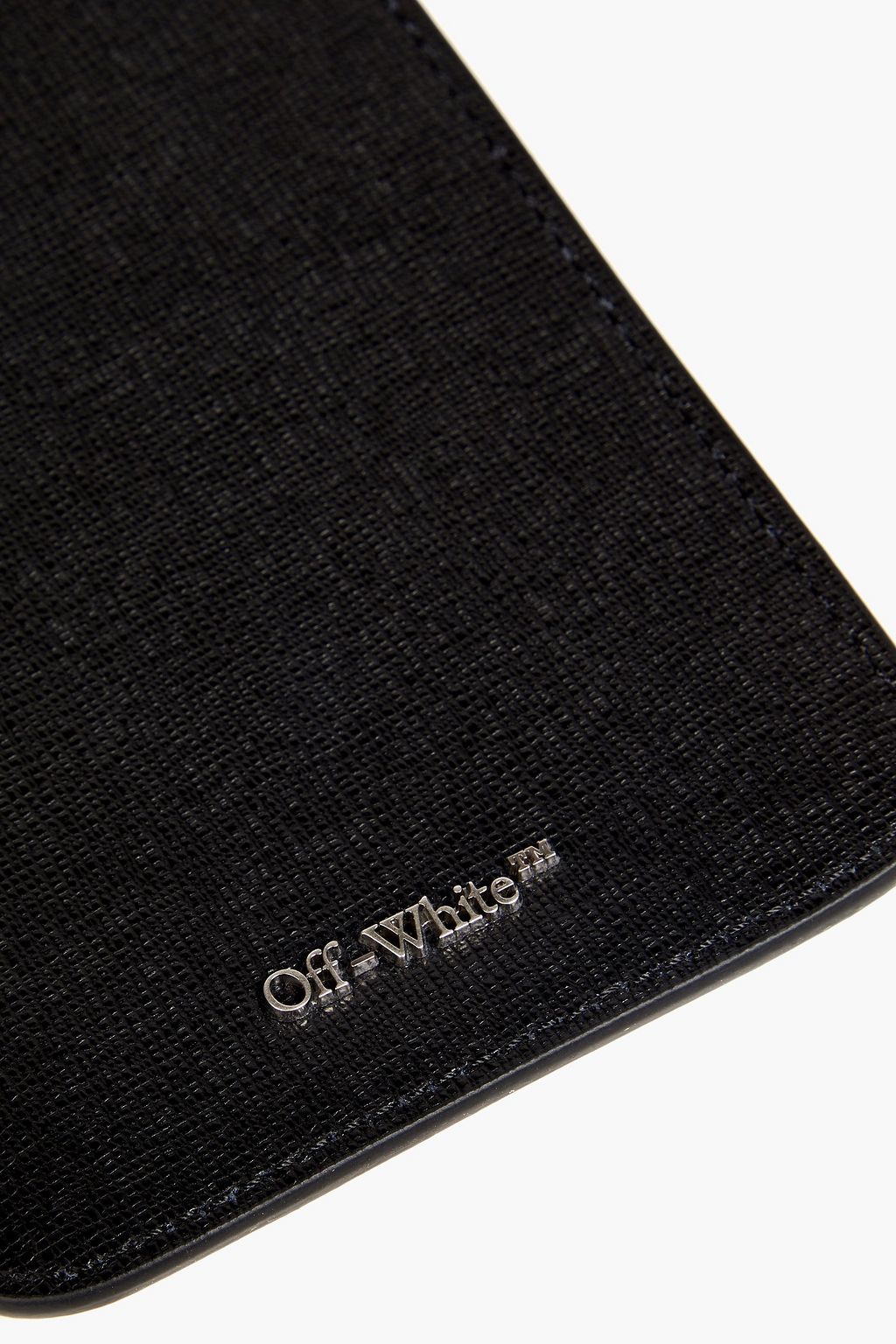 OFF-WHITE™ Striped textured-leather phone pouch