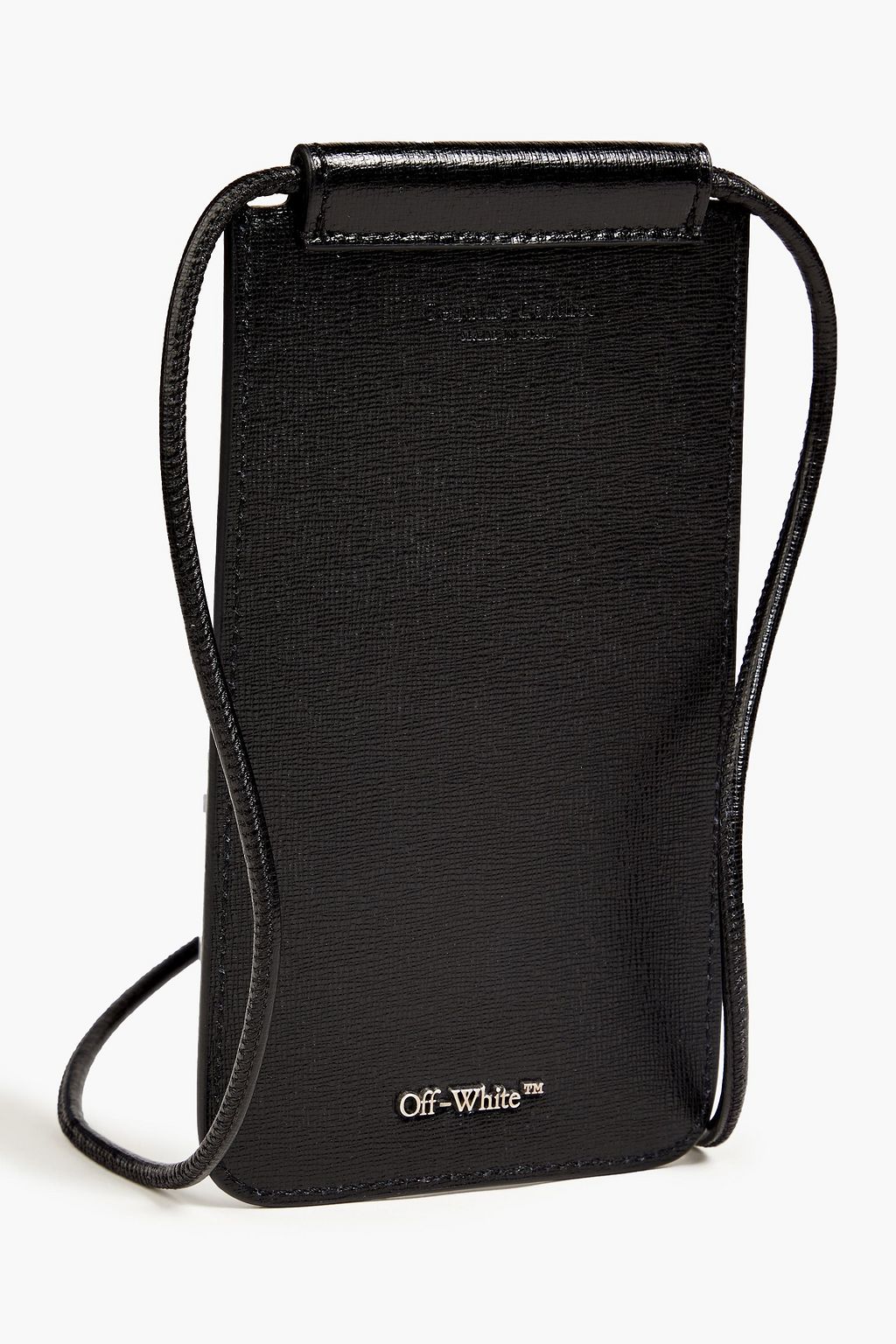 OFF-WHITE™ Striped textured-leather phone pouch