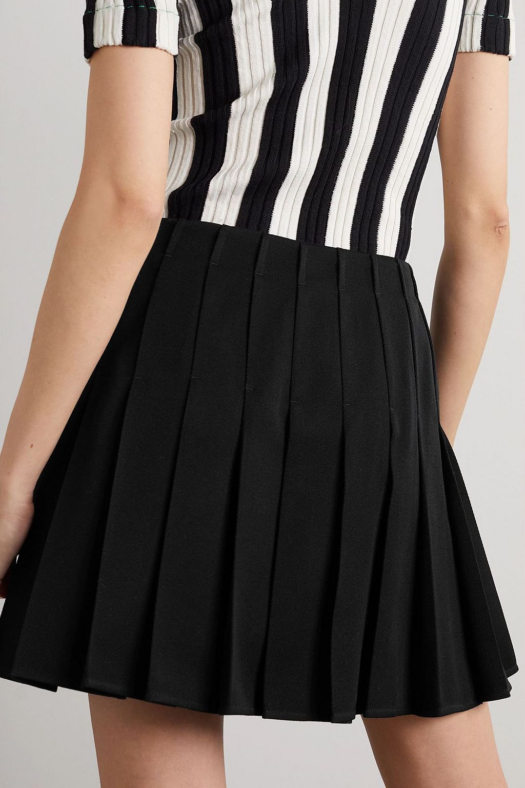 BOTTEGA VENETA Pleated wool-gabardine mini wrap skirt