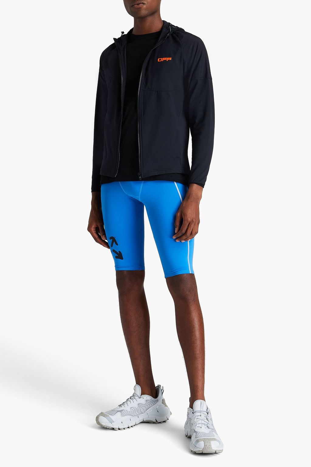 OFF-WHITE™ Shorts aus Stretch-Material mit Logoprint