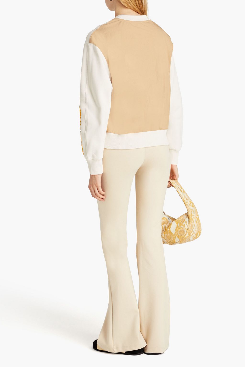 STELLA MCCARTNEY Shell-paneled flocked cotton-fleece sweatshirt