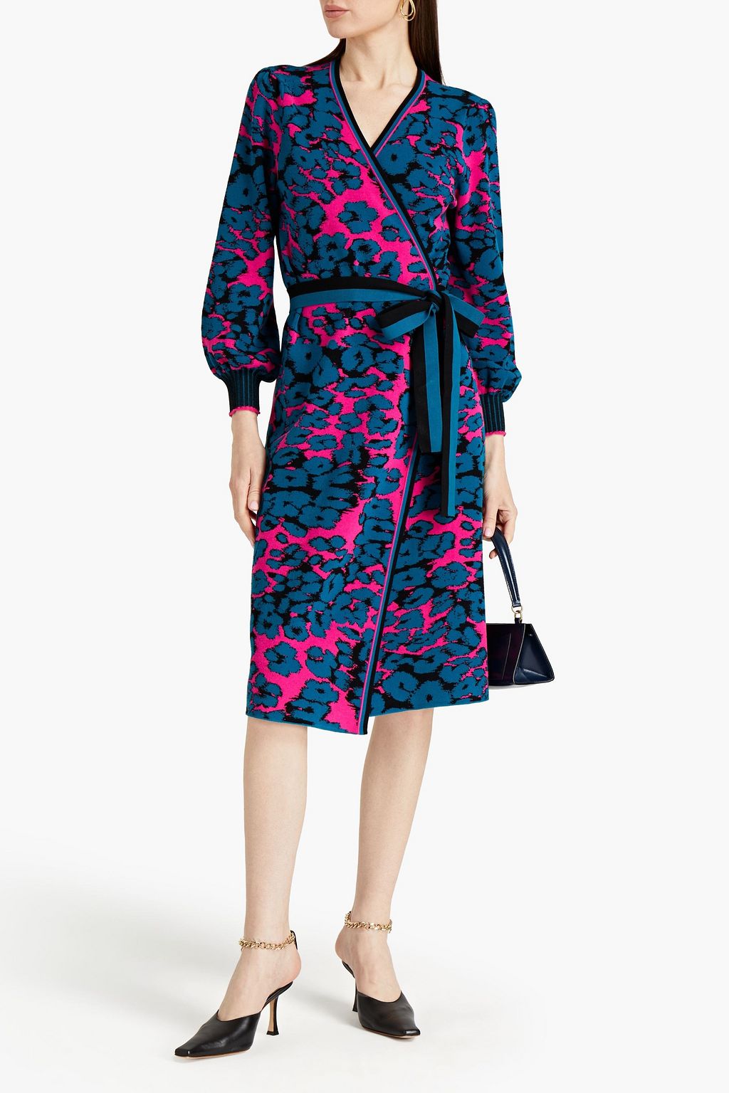 DIANE VON FURSTENBERG Lois leopard-jacquard wrap dress | THE OUTNET