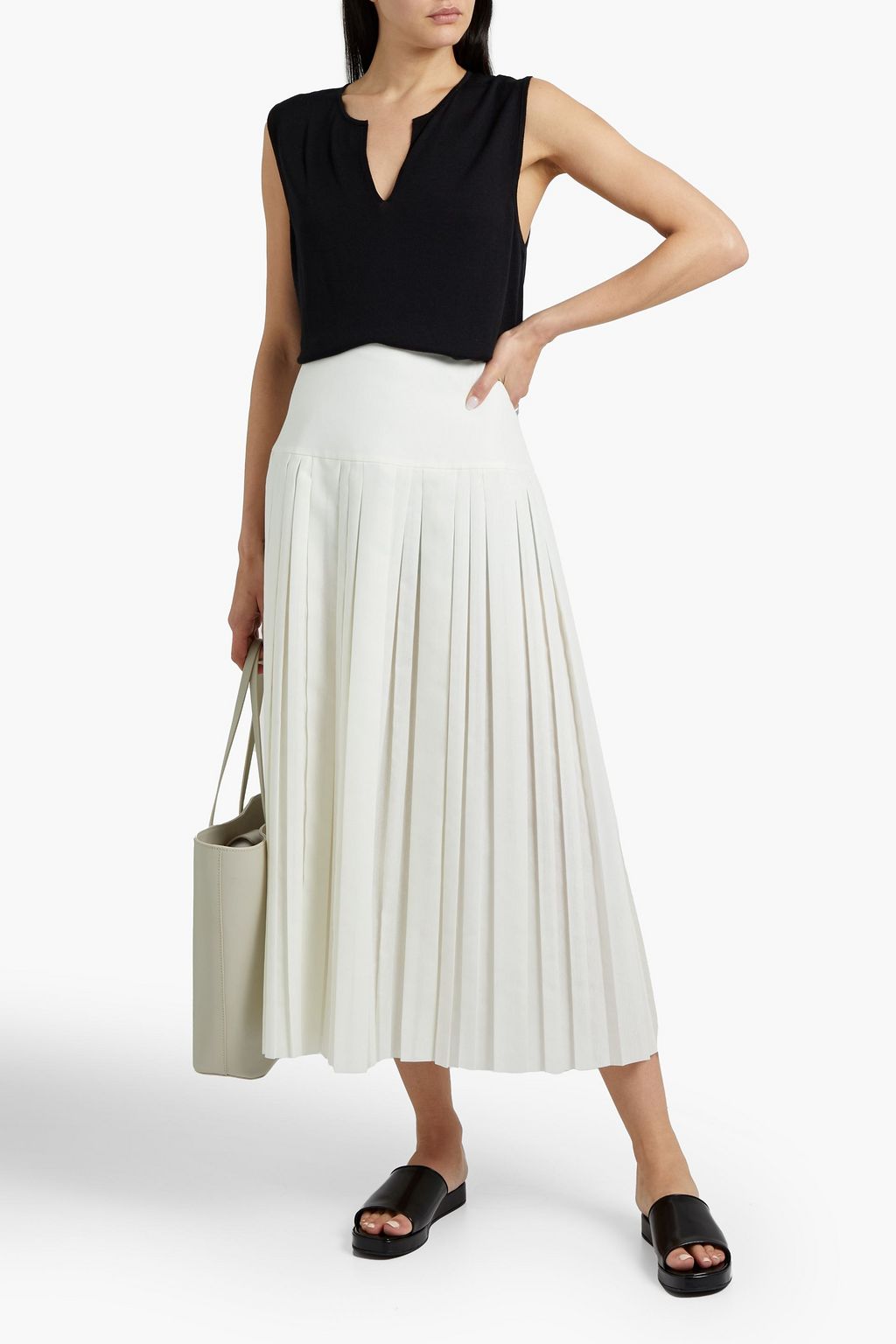 SUNSPEL Merino wool and silk-blend tank