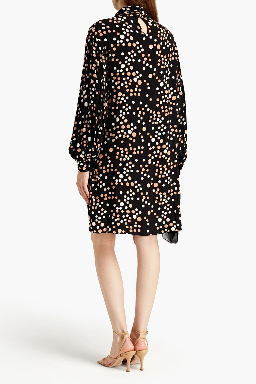 DIANE VON FURSTENBERG Polka-dot pleated crepe dress
