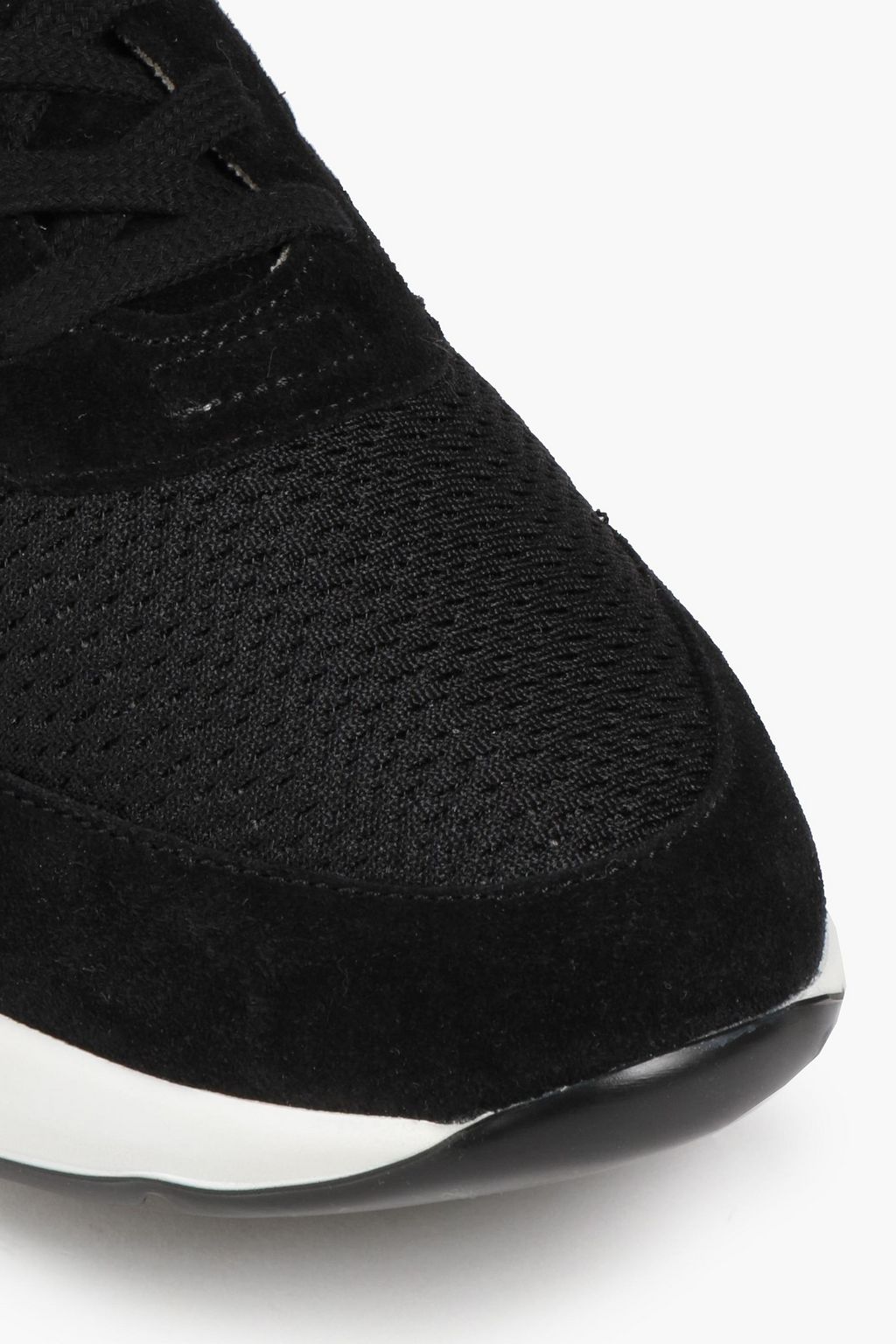 SERGIO ROSSI Logo-embossed suede-trimmed mesh sneakers