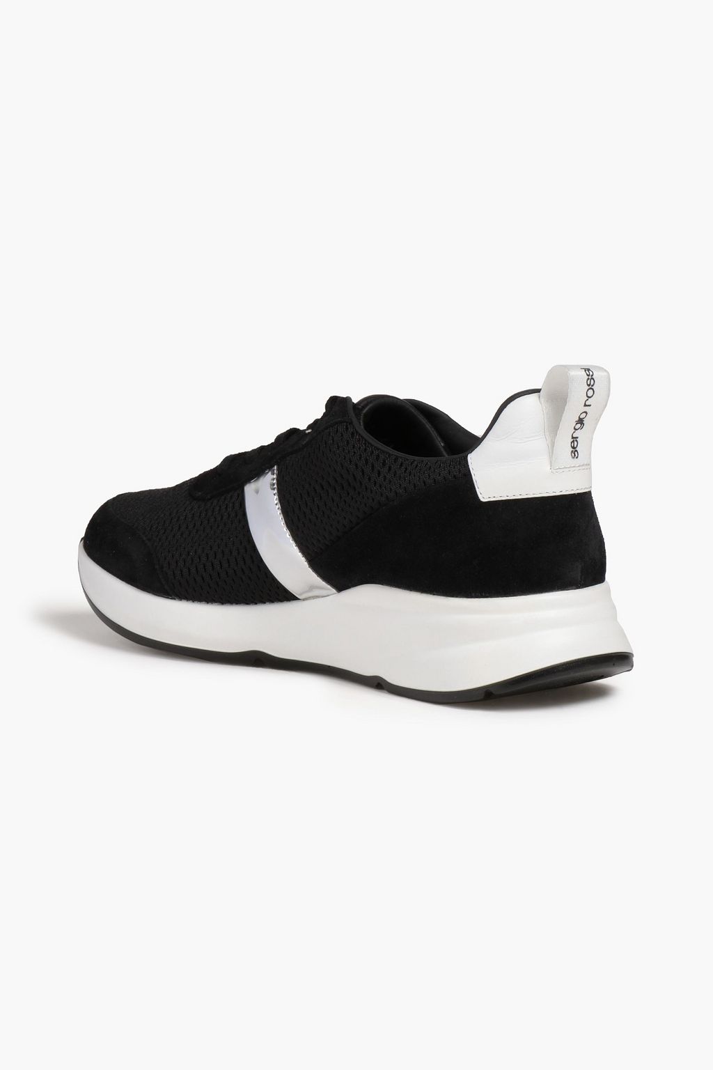 SERGIO ROSSI Logo-embossed suede-trimmed mesh sneakers