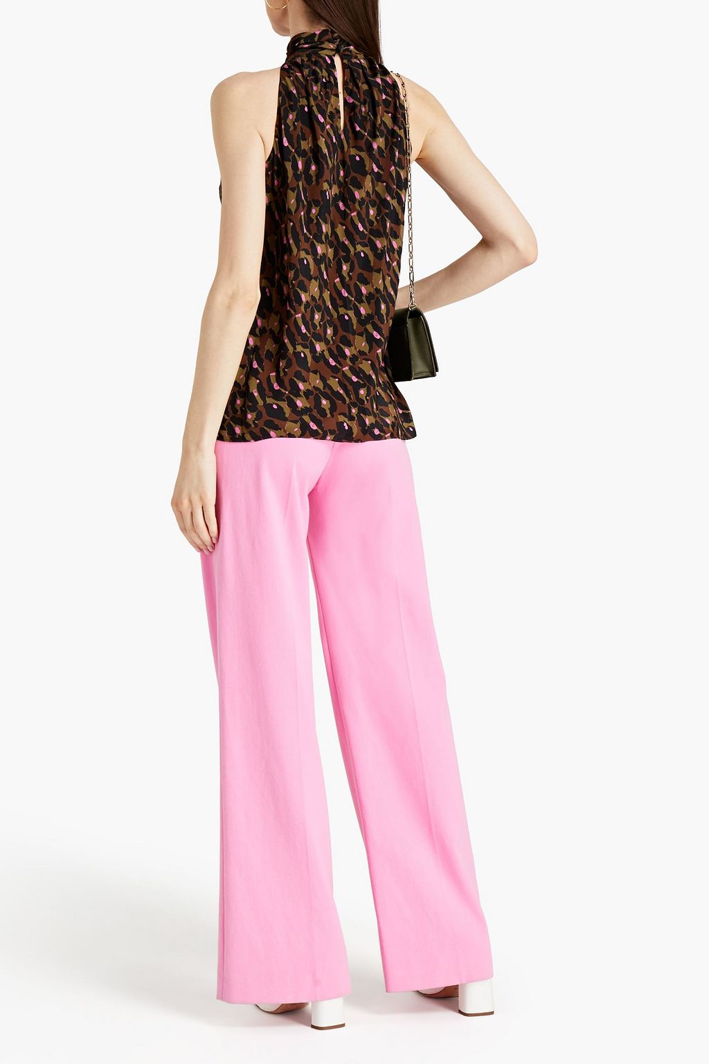 DIANE VON FURSTENBERG Dove pleated crepe de chine top
