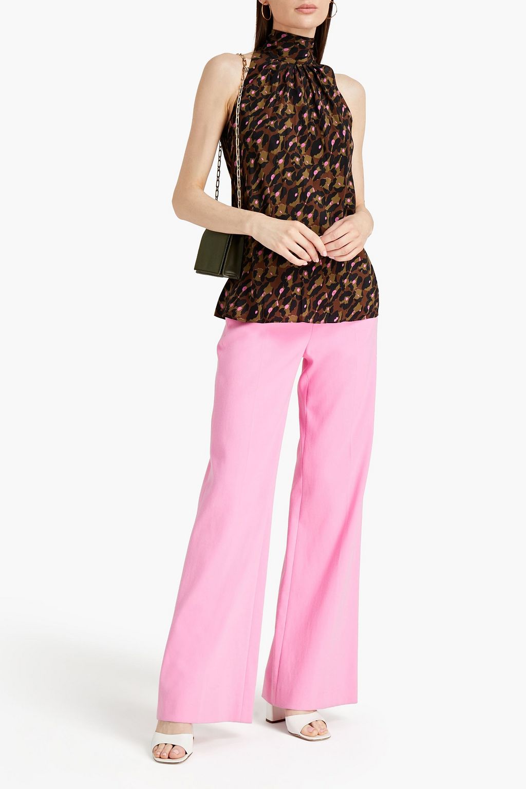 DIANE VON FURSTENBERG Dove pleated crepe de chine top