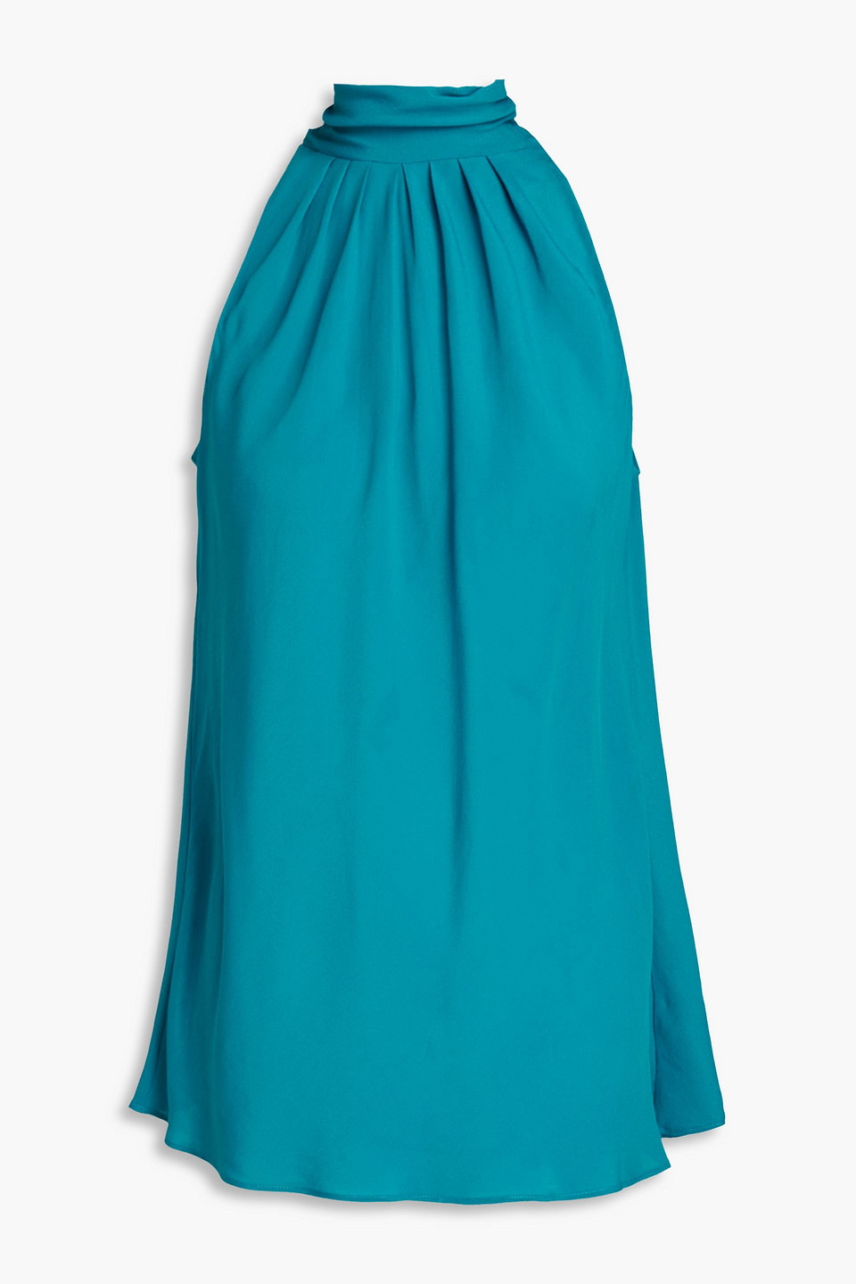 Dove pleated crepe de chine top