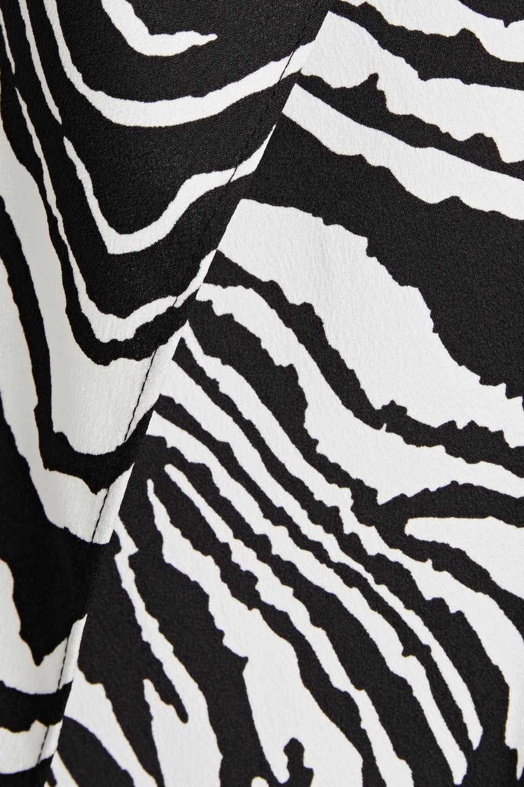DIANE VON FURSTENBERG Reem ruffled zebra-print satin-crepe midi skirt