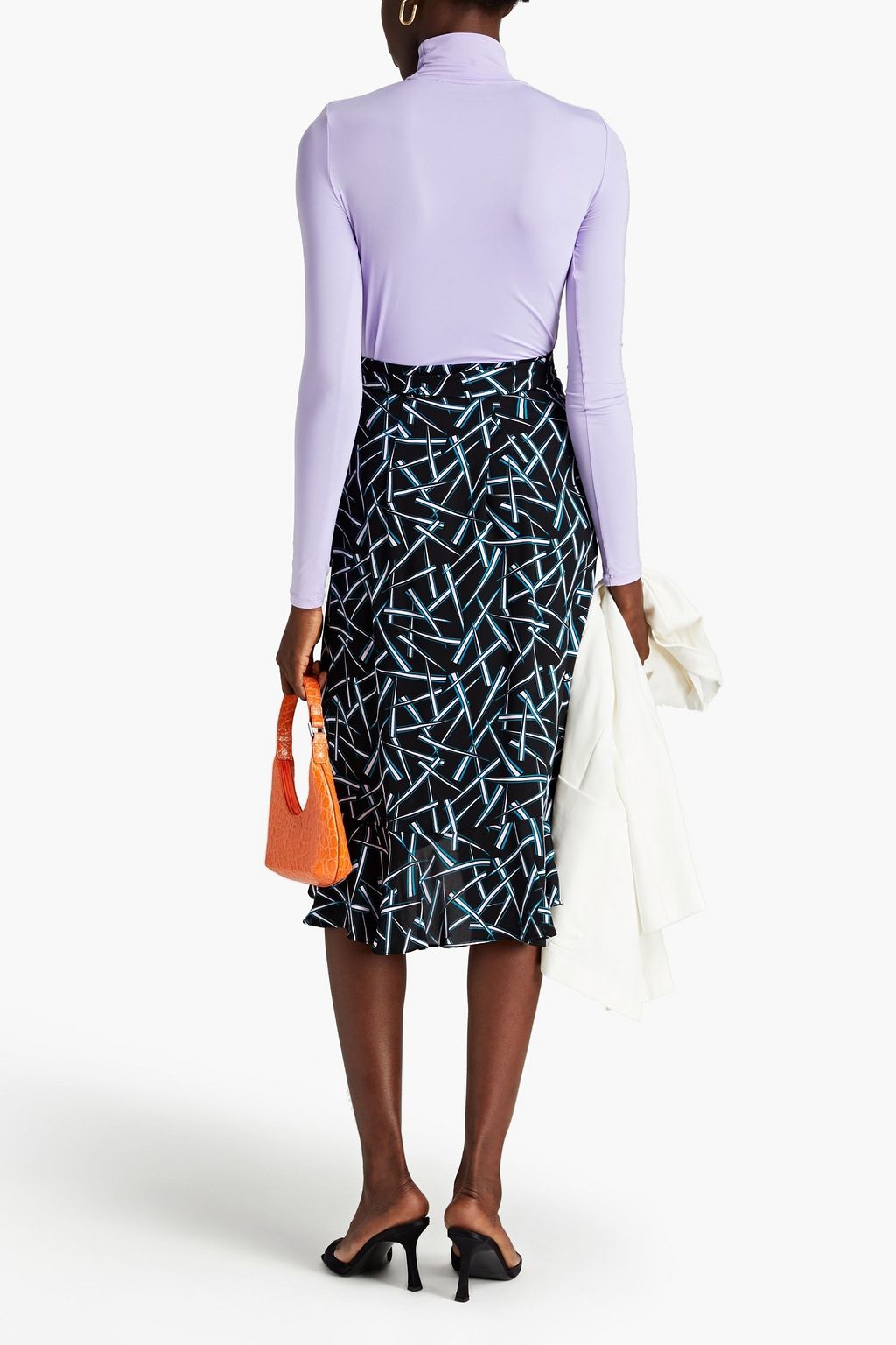 DIANE VON FURSTENBERG Reem Midirock aus Crêpe mit Print und Rüschen