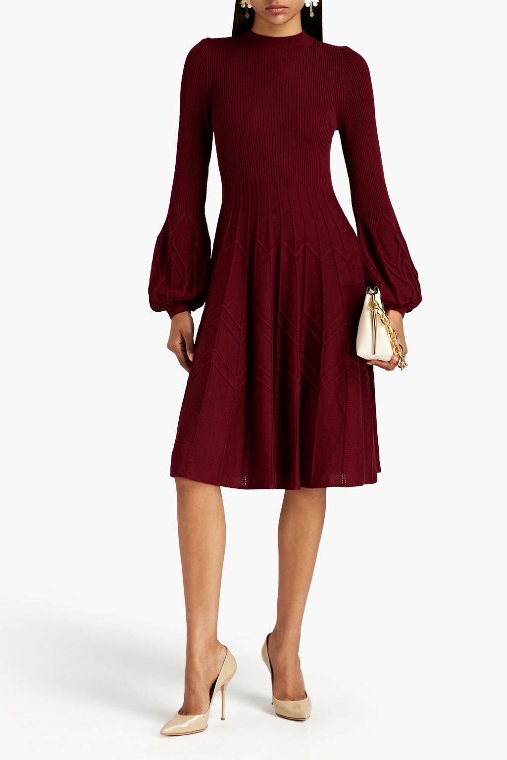 DIANE VON FURSTENBERG Dillan ribbed and jacquard-knit dress