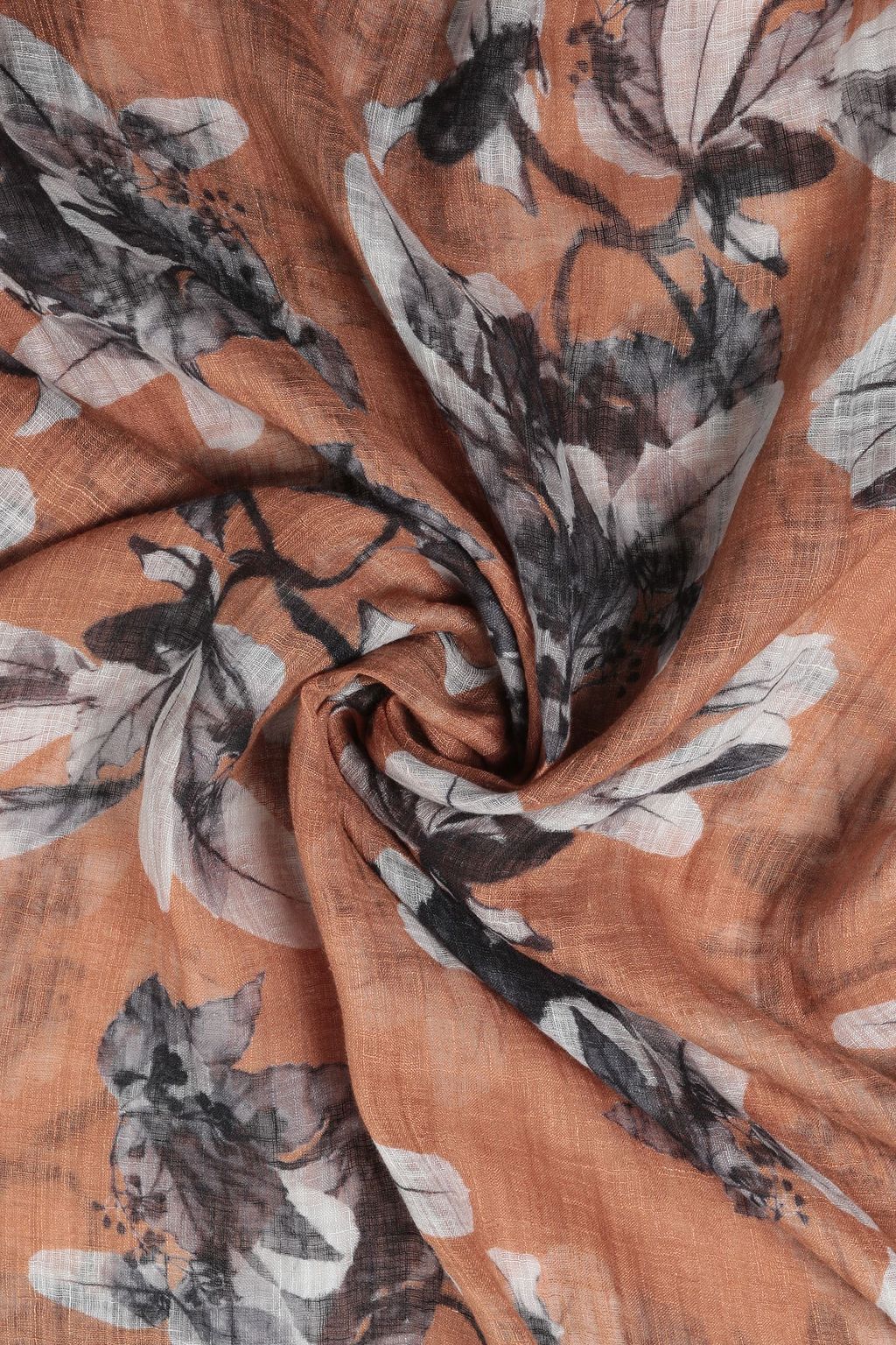 BRUNELLO CUCINELLI Floral-print linen-gauze wrap