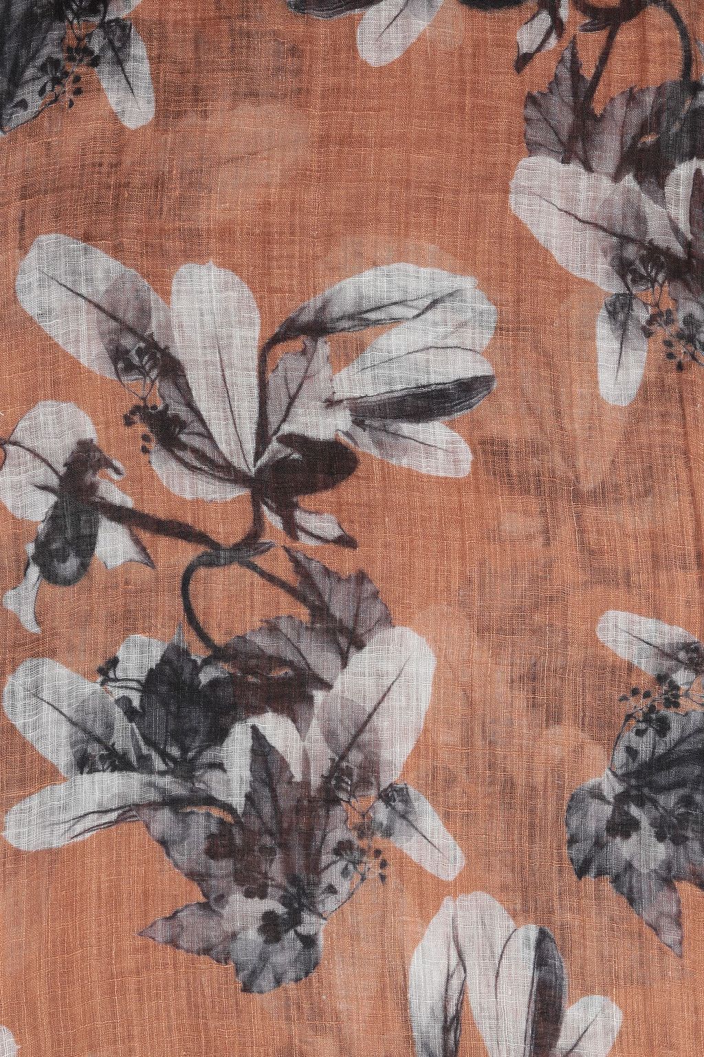 BRUNELLO CUCINELLI Floral-print linen-gauze wrap