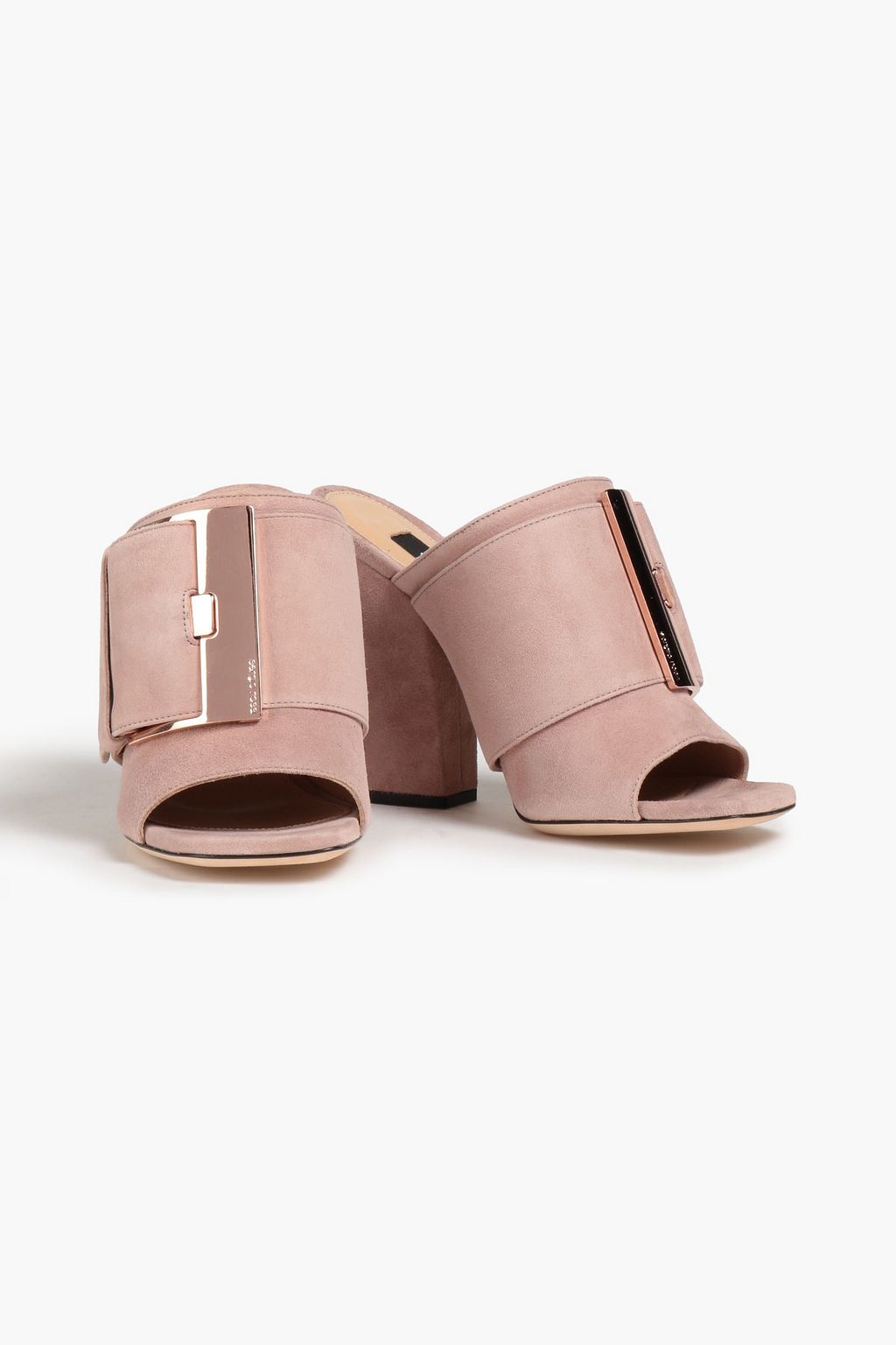 SERGIO ROSSI حذاء ميول من الجلد السويدي مزين بشعار مزخرف