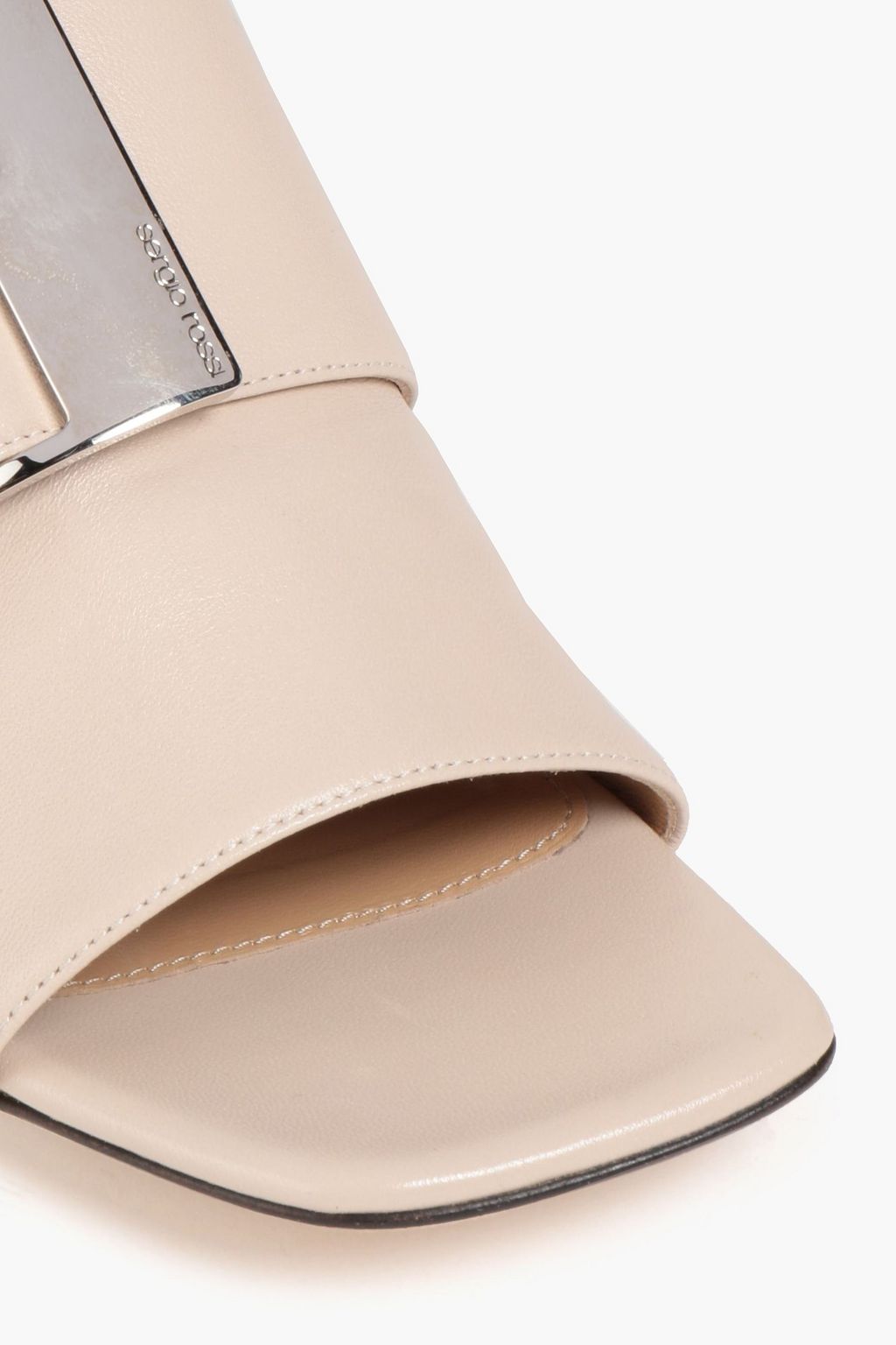 SERGIO ROSSI Seventy logo-appliquéd buckled leather mules