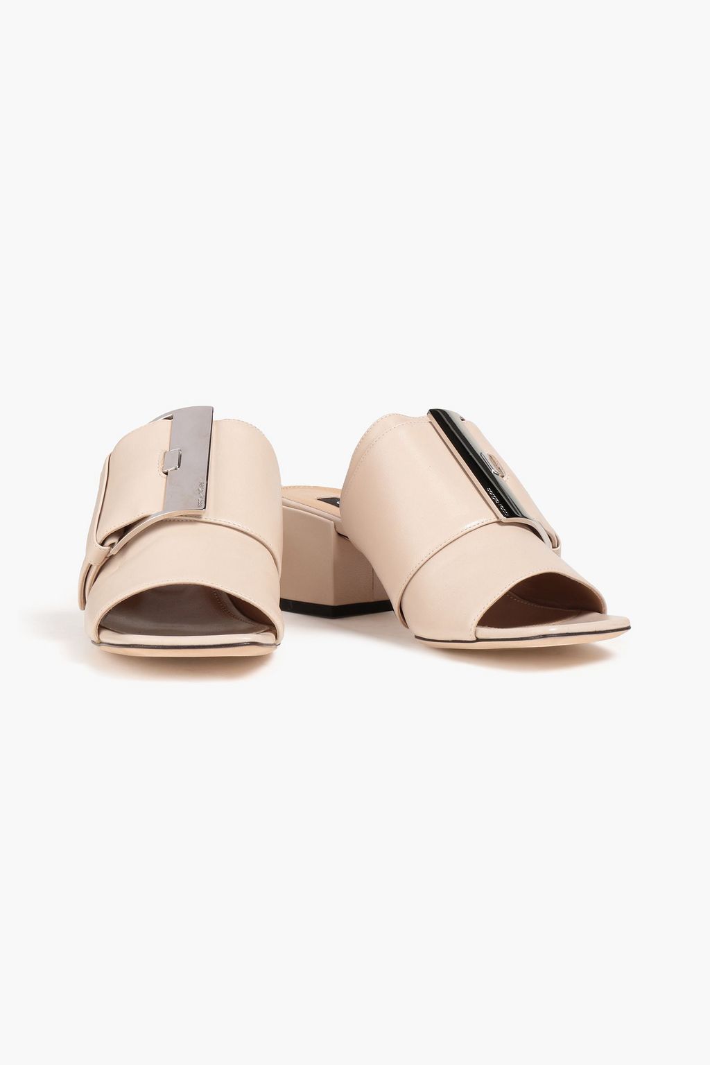 SERGIO ROSSI Seventy logo-appliquéd buckled leather mules