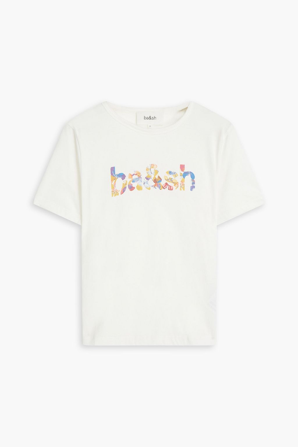 オフホワイト コットンジャージー Tシャツ ロゴプリント Ba Sh The Outnet