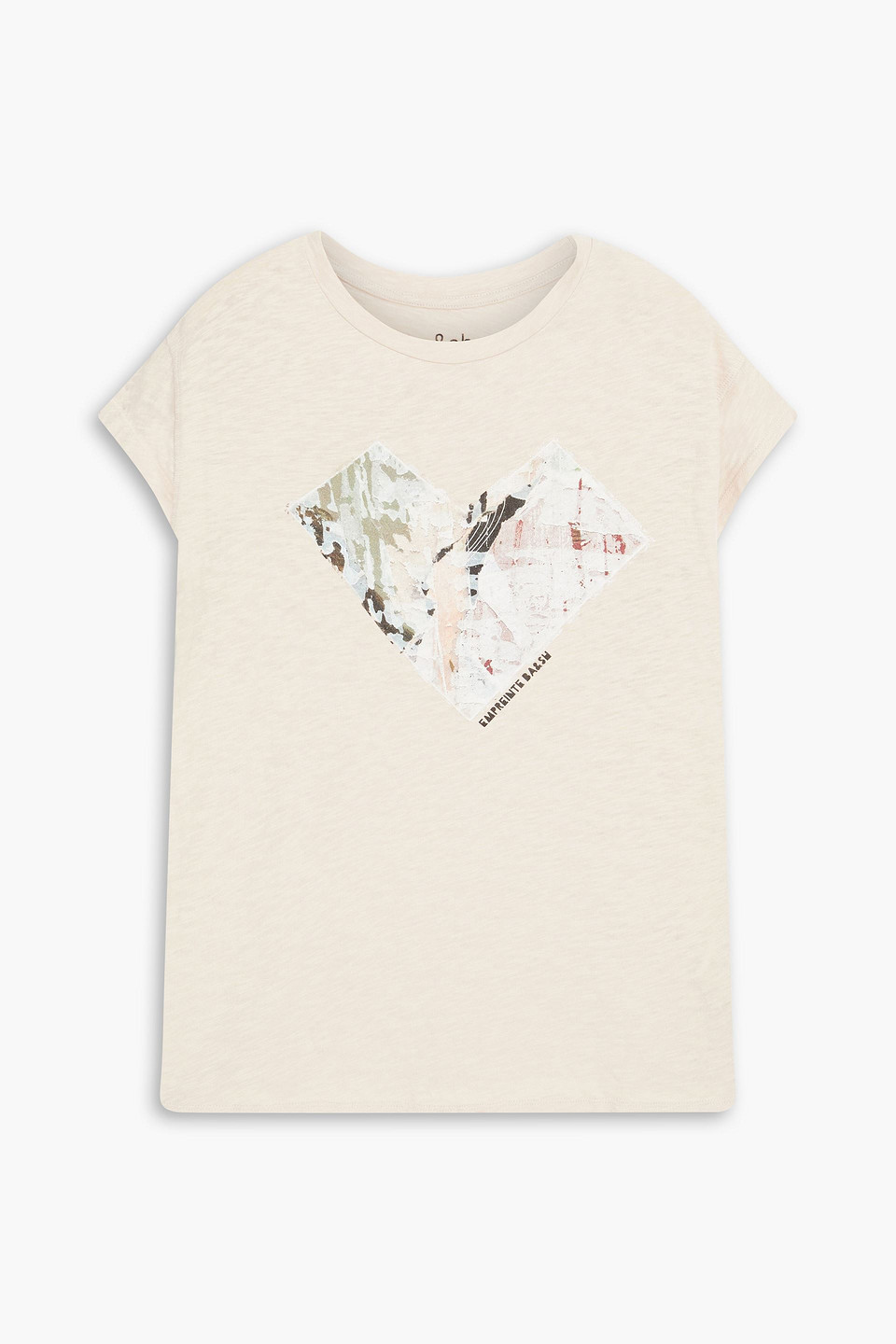 ba&sh - vadim printed slub cotton-jersey t-shirt - pink - 0