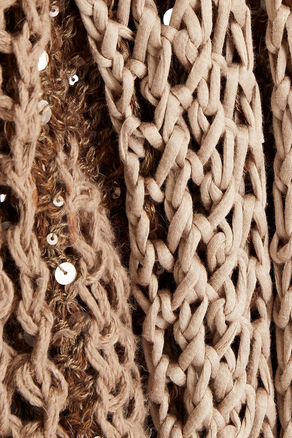 BRUNELLO CUCINELLI Sequin-embellished open-knit cotton cardigan
