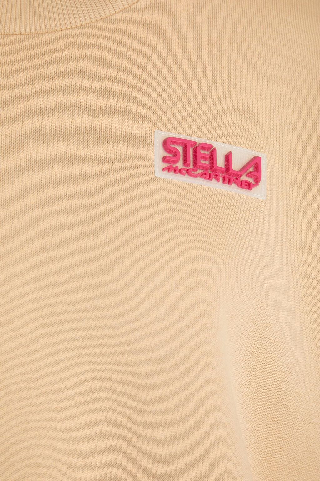 STELLA MCCARTNEY 로고 아플리케 코튼 혼방 플리스 스웻셔츠