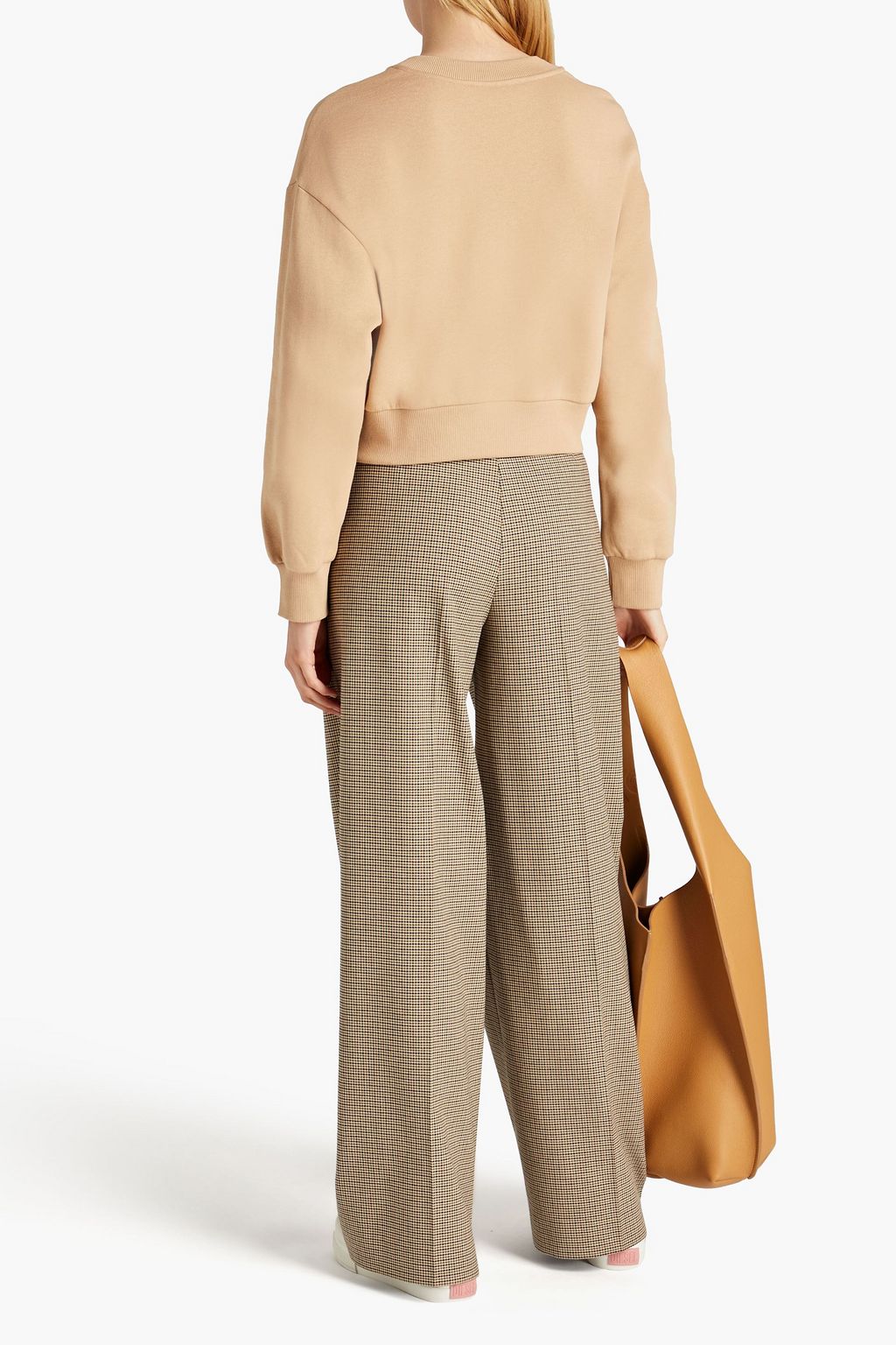 STELLA MCCARTNEY 로고 아플리케 코튼 혼방 플리스 스웻셔츠