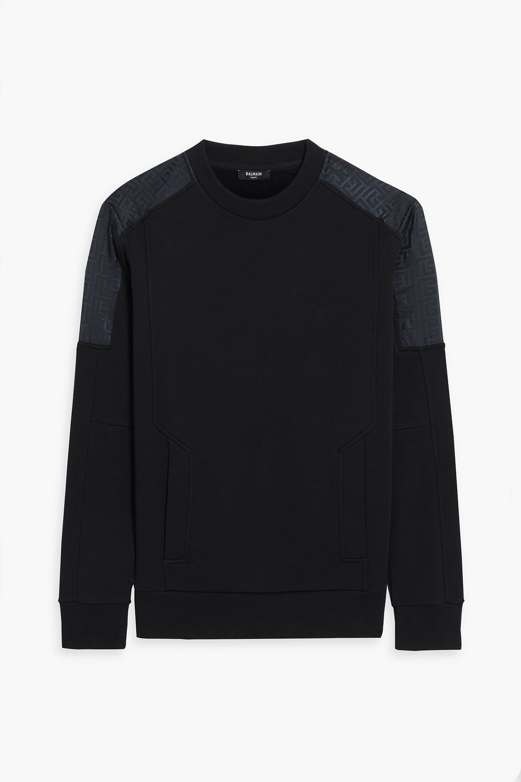 BALMAIN Shell-paneled French cotton-terry sweatshirt | Sale up to 70% ...