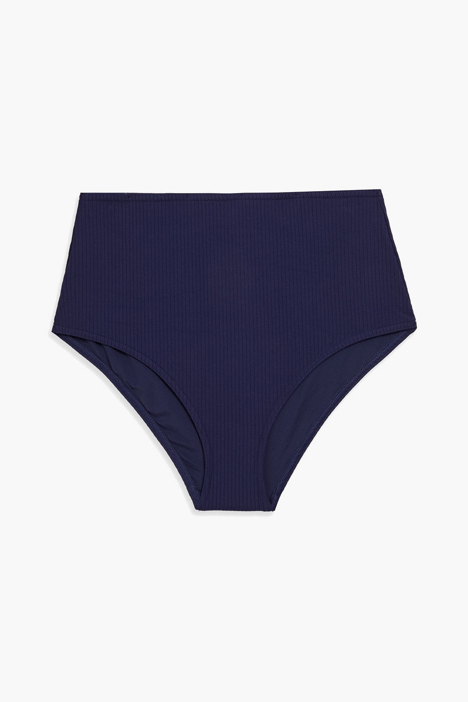 Zimmermann Ribbed High-rise Bikini Briefs In Navy