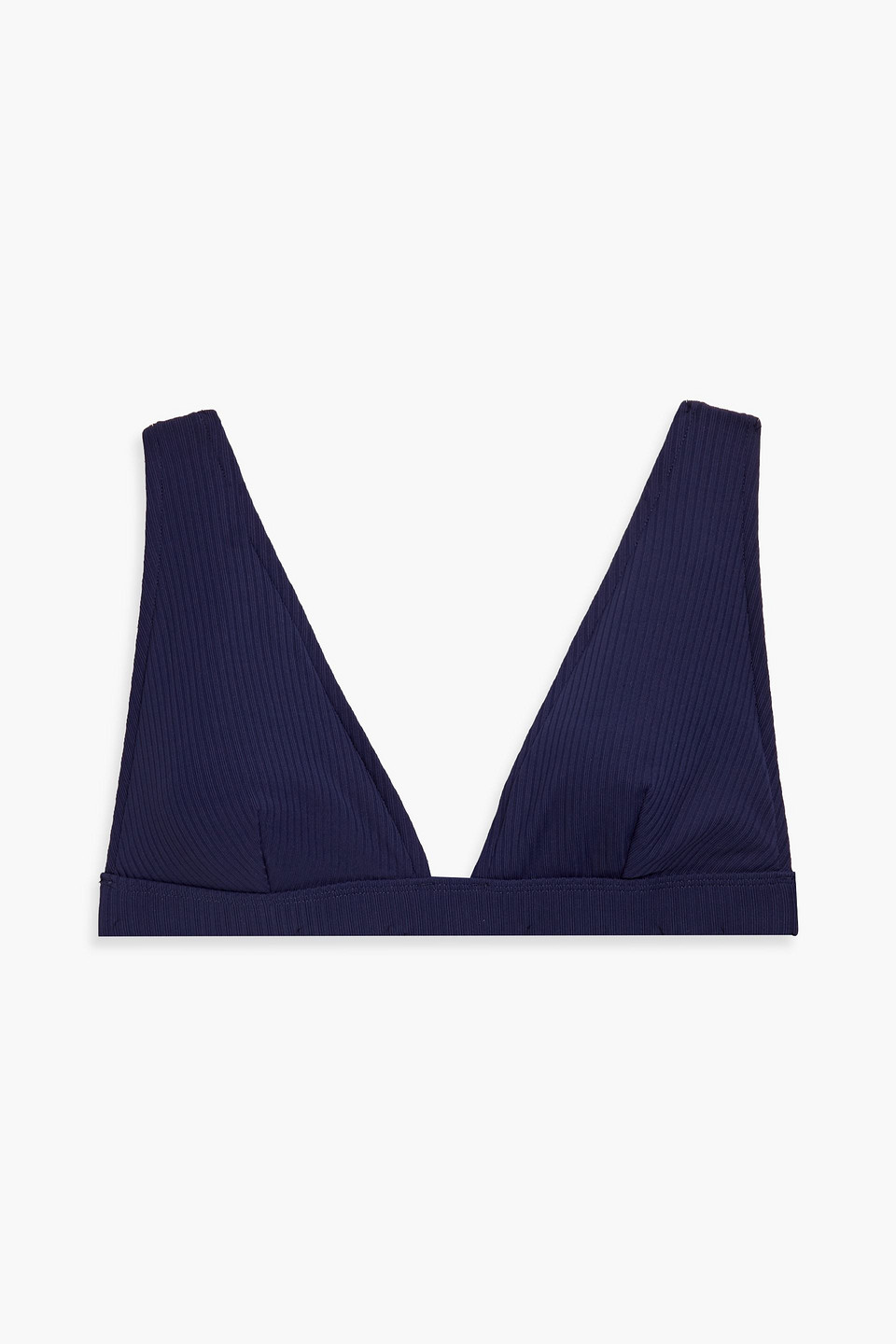 Zimmermann Ribbed Triangle Bikini Top In Navy