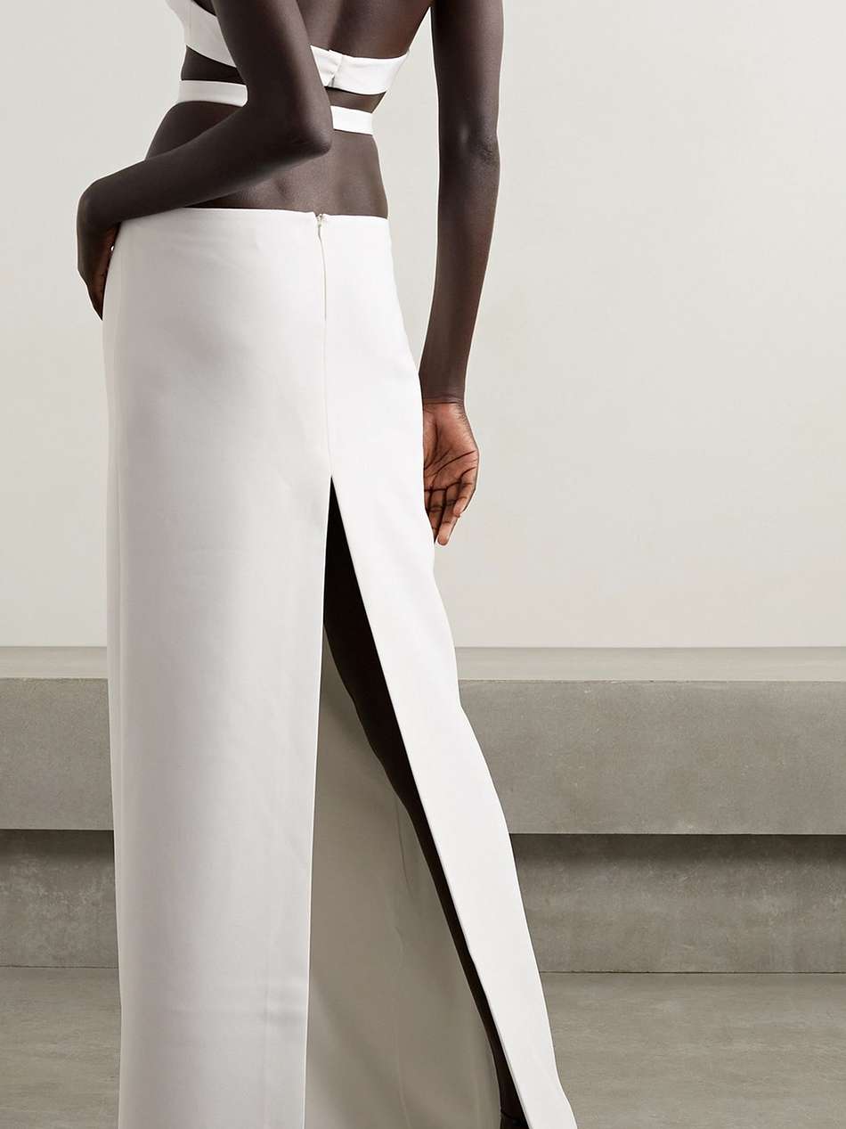 cutout crepe halterneck gown