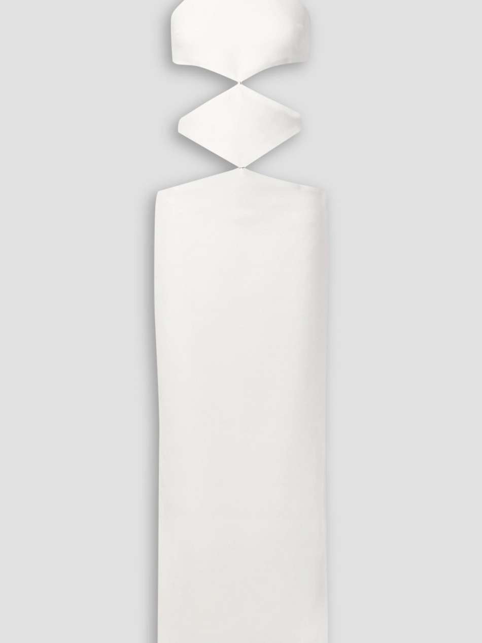 cutout crepe halterneck gown