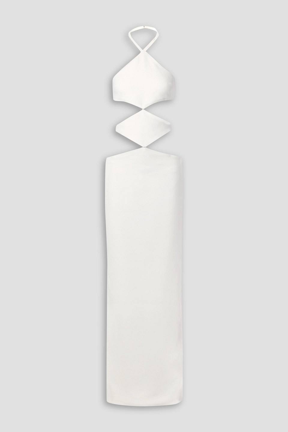 Monot Cutout Crepe Halterneck Gown In White