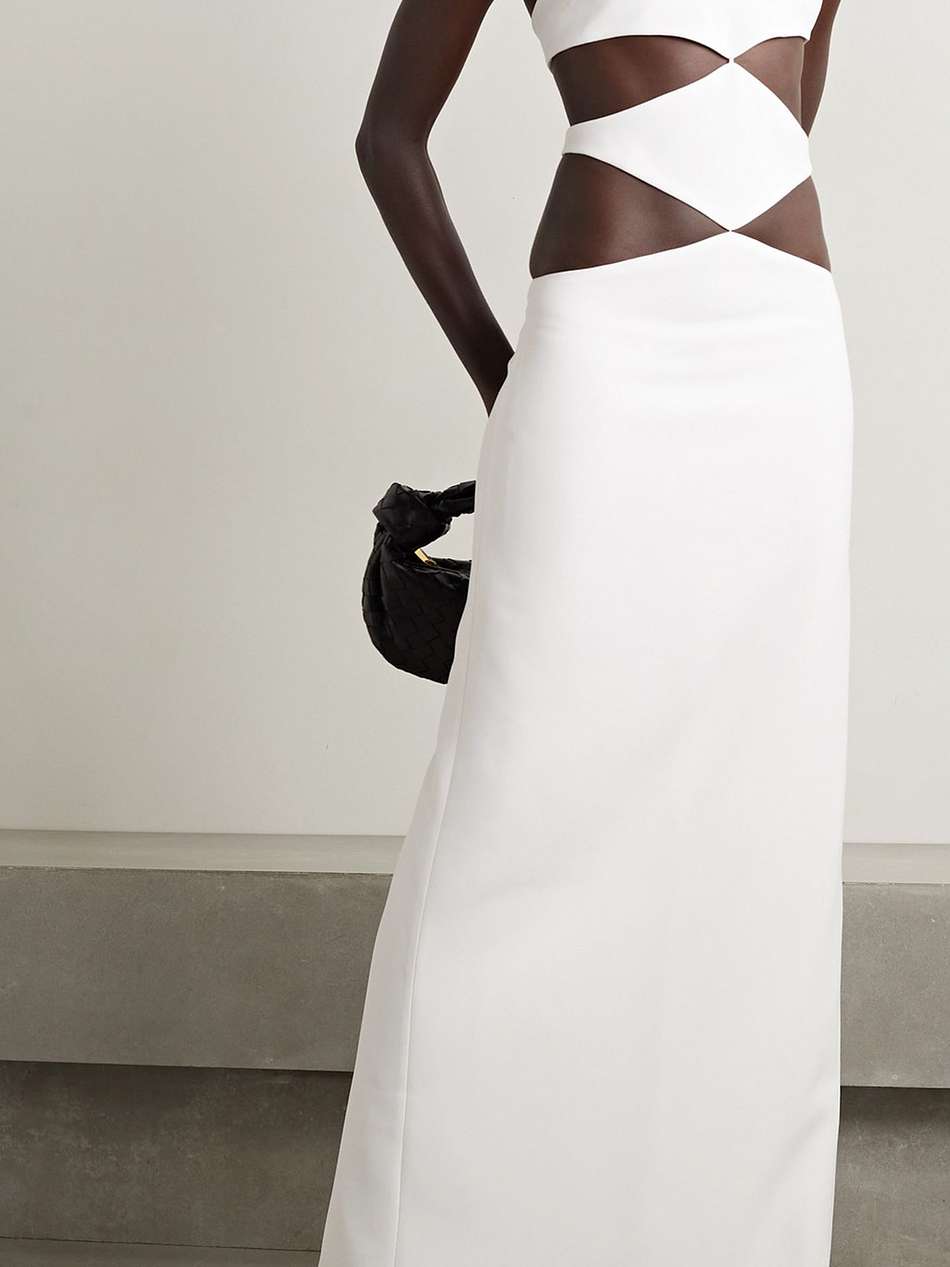cutout crepe halterneck gown