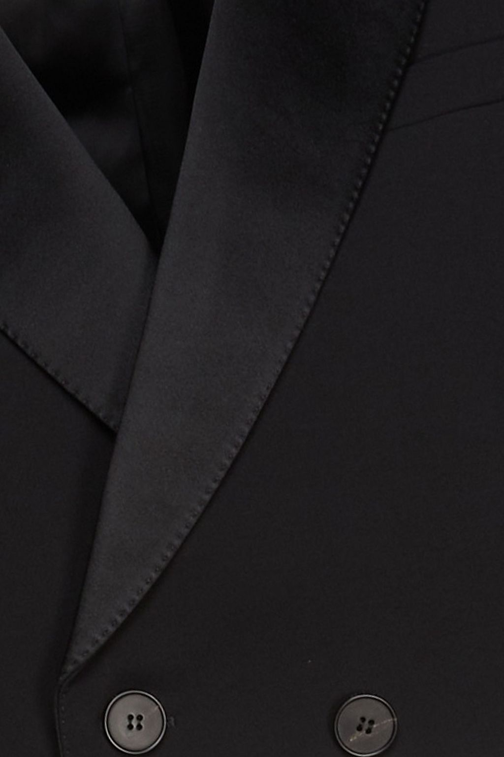 MCQUEEN Double-breasted cropped wool-blend crepe blazer