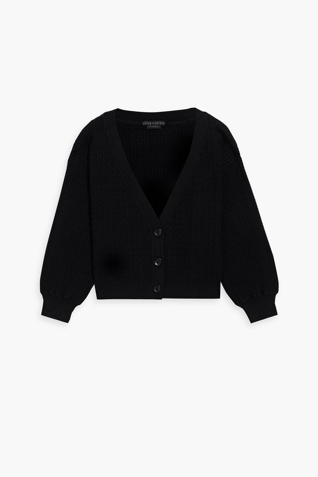 ALICE + OLIVIA Zelina cropped cable-knit cotton-blend cardigan | THE OUTNET