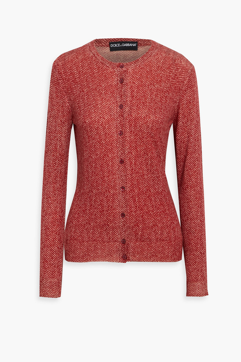 Dolce&Gabbana - Herringbone wool cardigan - Red - IT 44