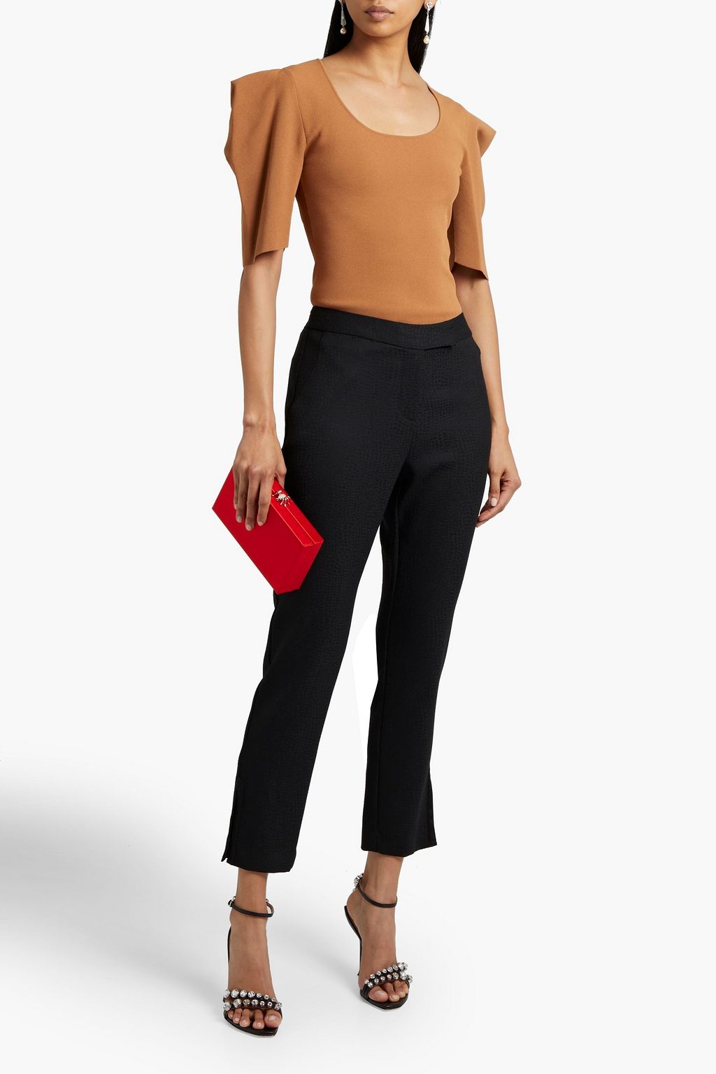 RACHEL ZOE Jacquard slim-leg pants