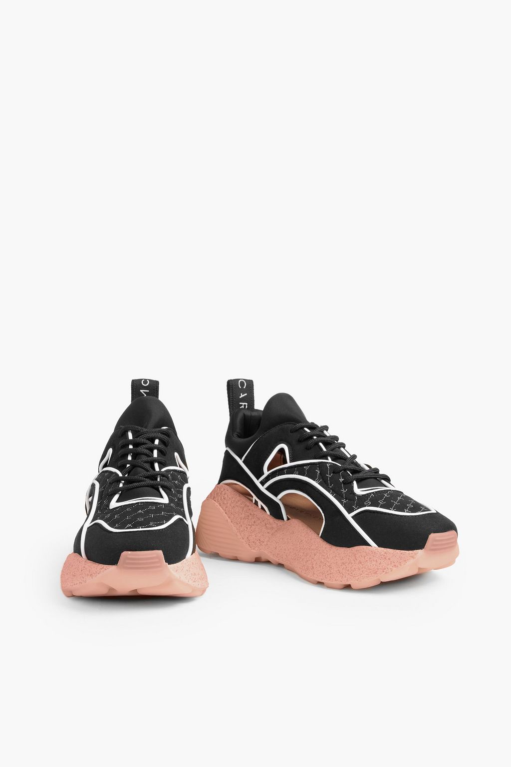 STELLA MCCARTNEY Cutout logo-print faux suede sneakers
