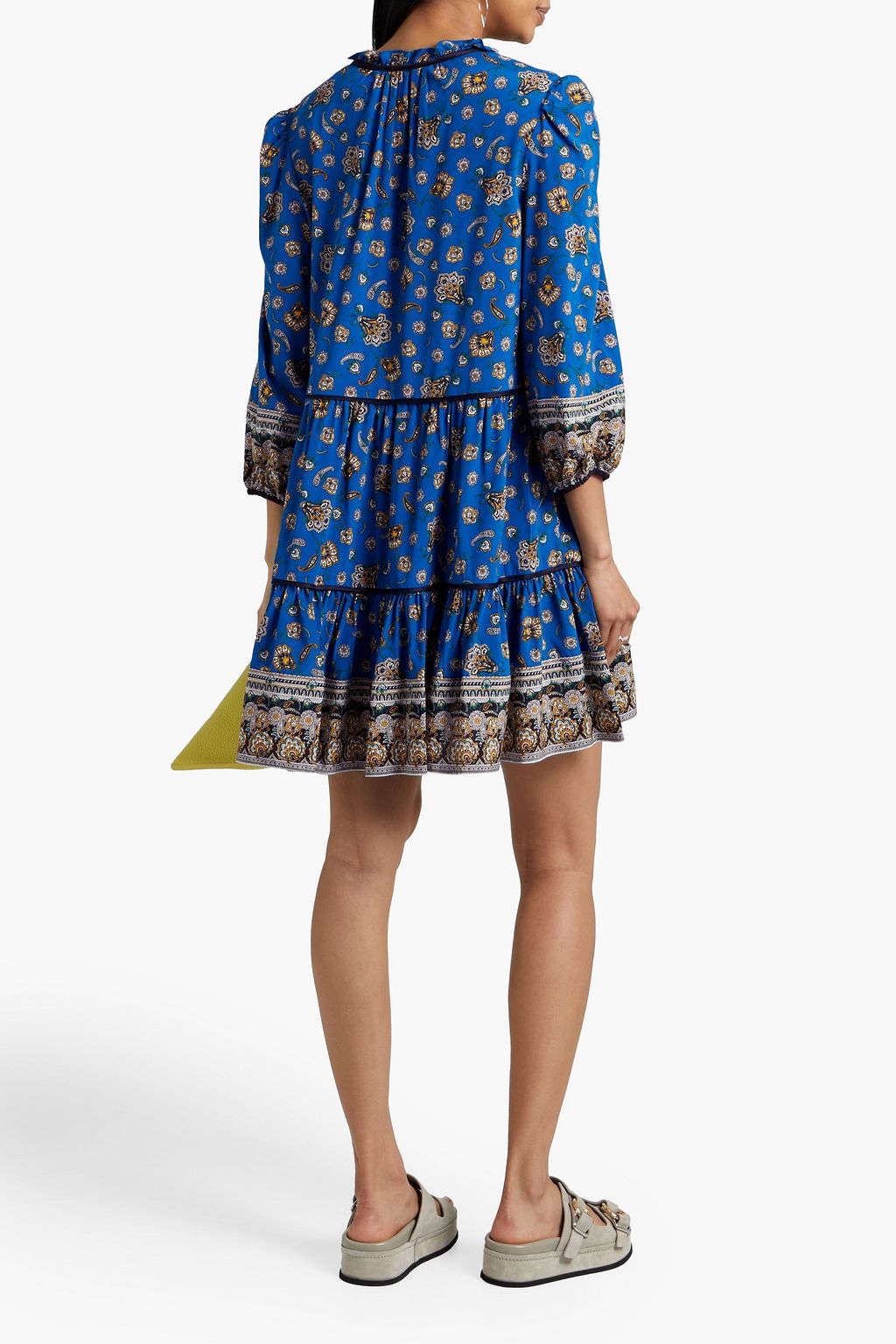 VERONICA BEARD Hawken ruffled paisley-print silk-blend mini dress