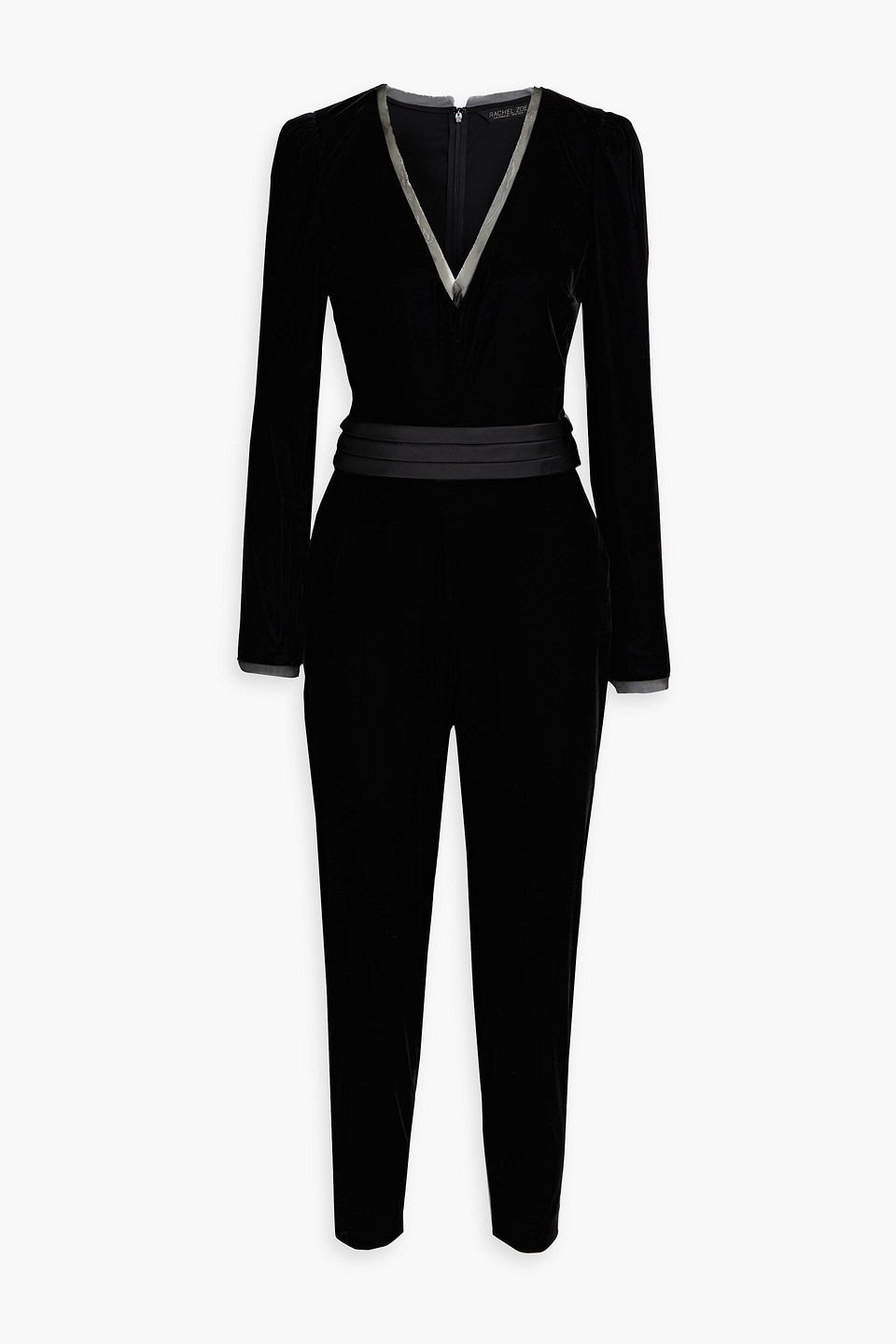 Rafaele organza-trimmed velvet jumpsuit