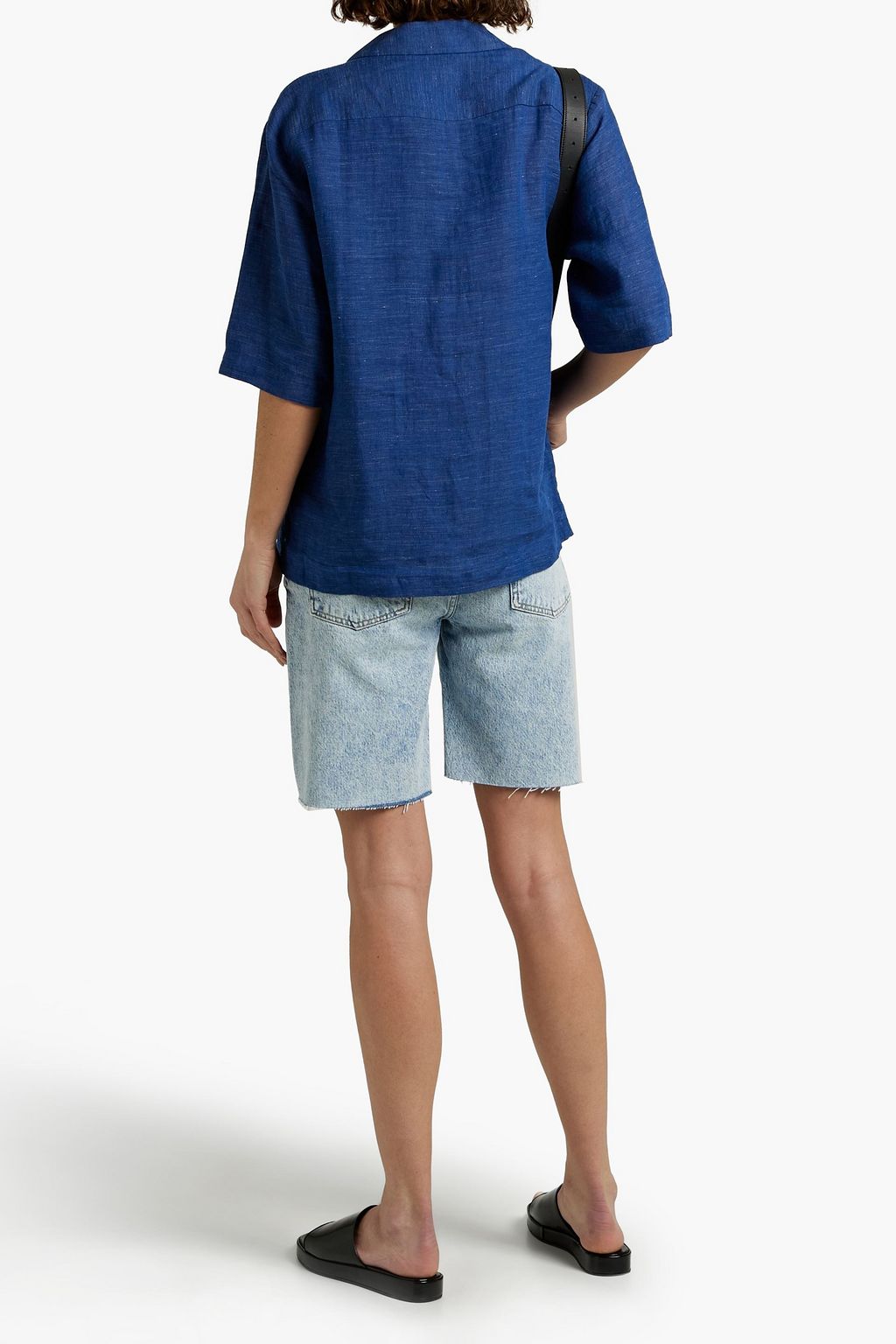 SUNSPEL Mélange slub-linen shirt