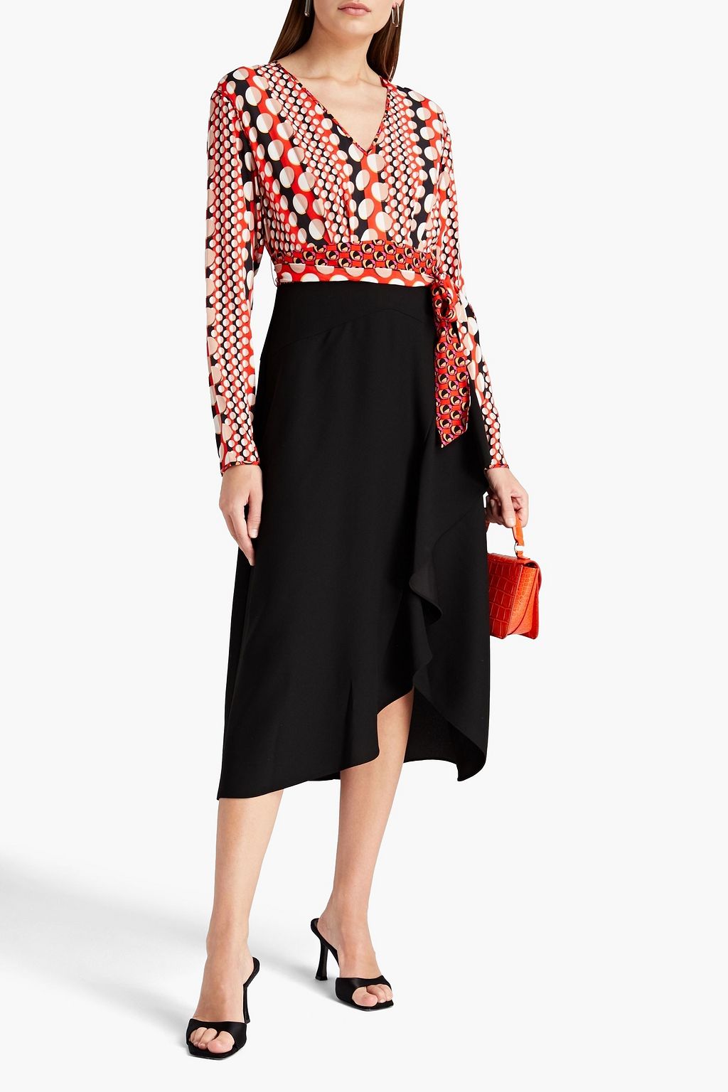 DIANE VON FURSTENBERG Kofi wrap-effect printed crepe de chine and cady midi dress