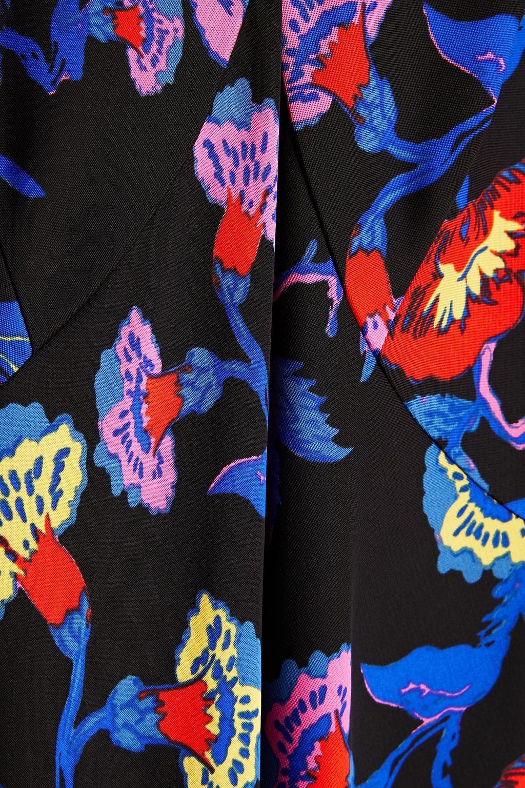 DIANE VON FURSTENBERG Luka fluted floral-print crepe midi dress