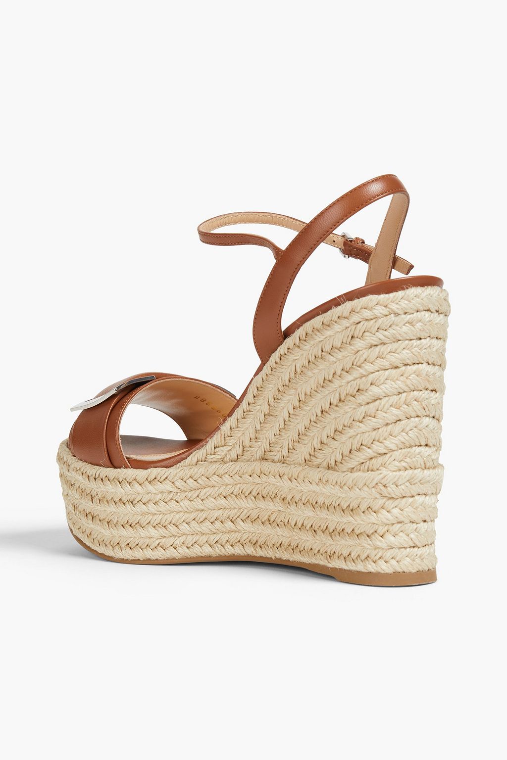SERGIO ROSSI Buckled leather wedge platform sandals